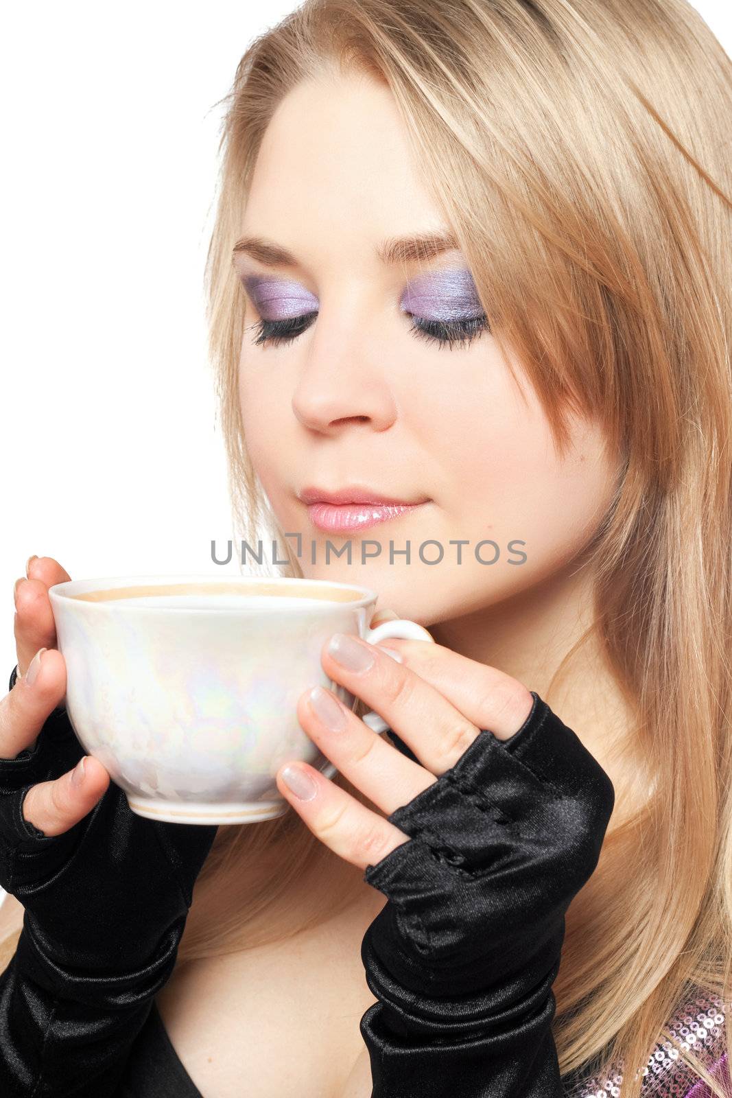 Beautiful blonde with a cup by acidgrey