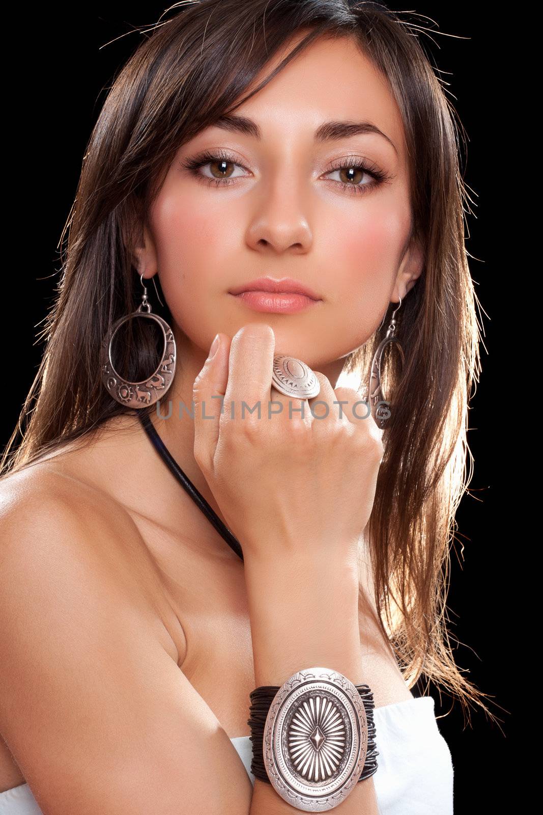 Closeup portrait of a lovely young brunette