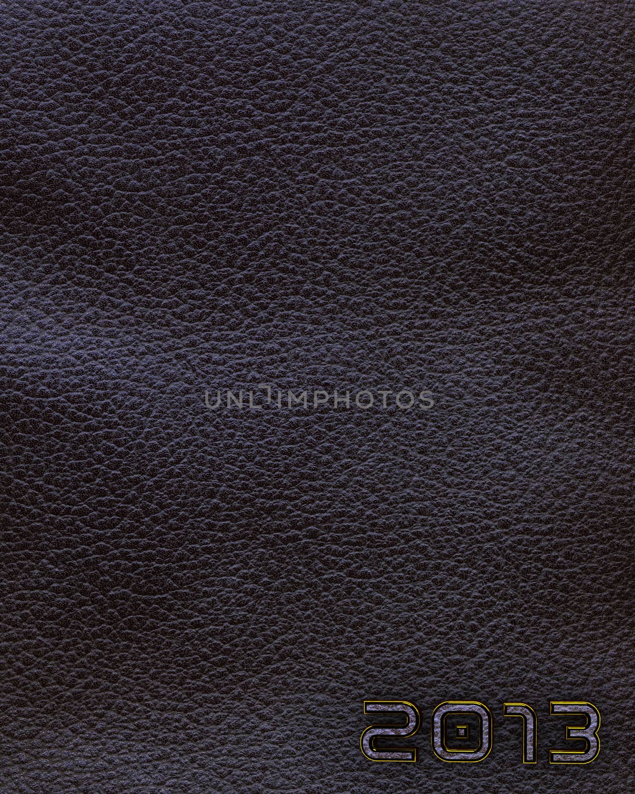 Leather background with 2013 new year label. Vertical orientation. Black.