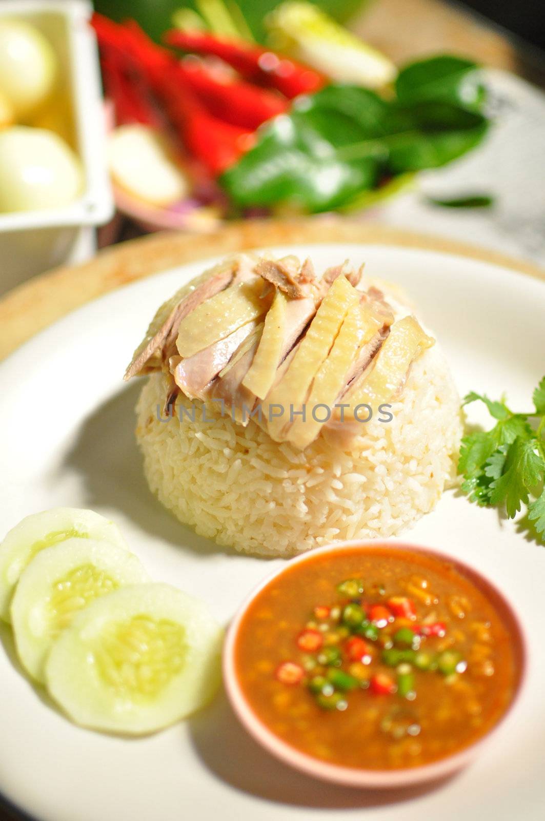 Asian style hainan chicken rice by TanawatPontchour