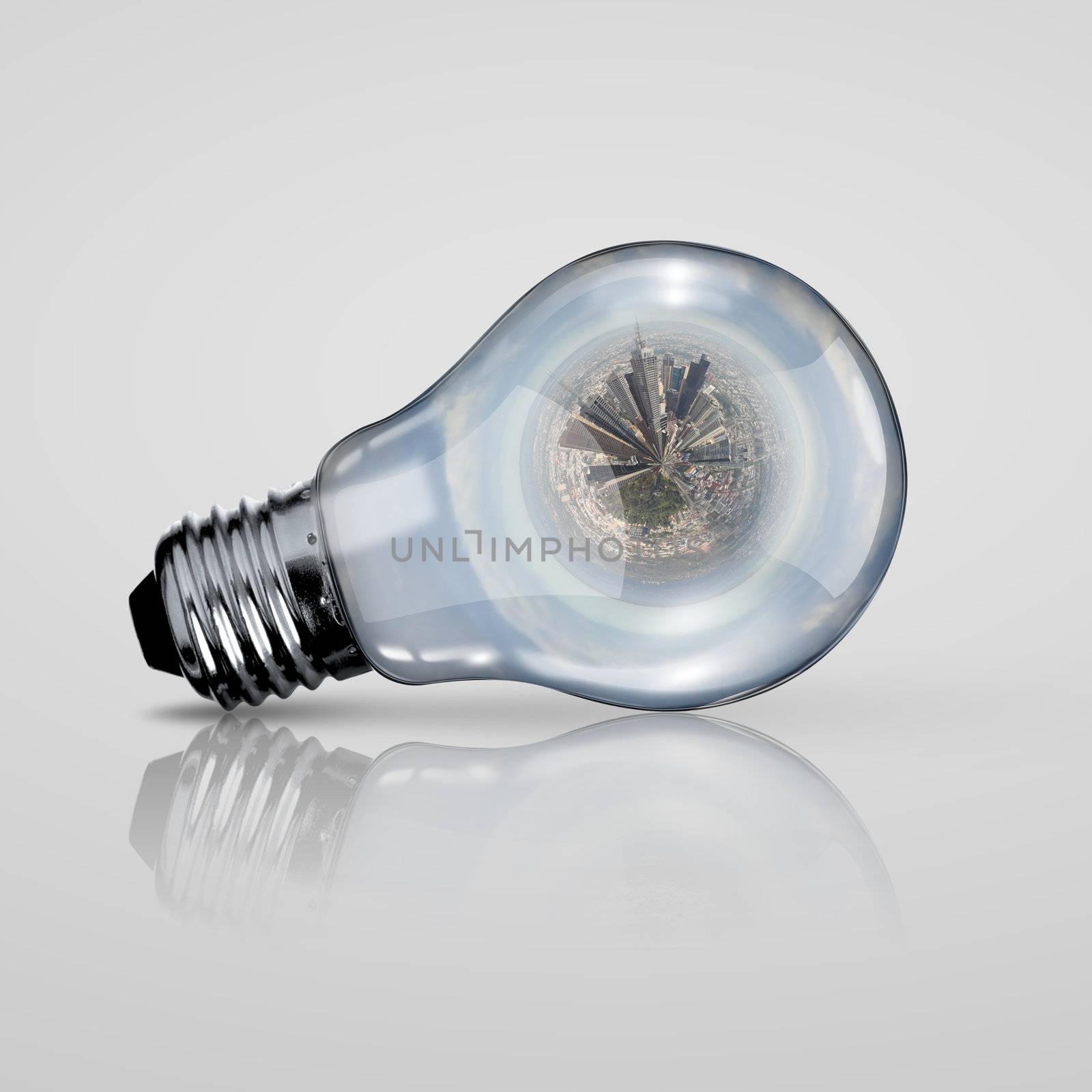 Green energy symbols, ecology concept, light bulb