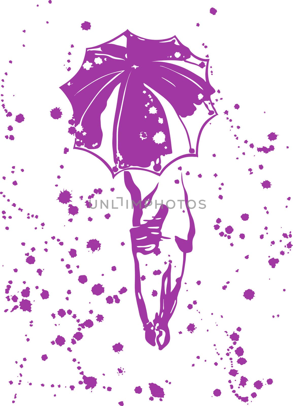 Abstract composition - girl with an umbrella by konstantinova