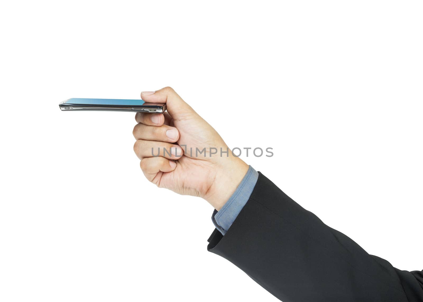 business man holding smart phone