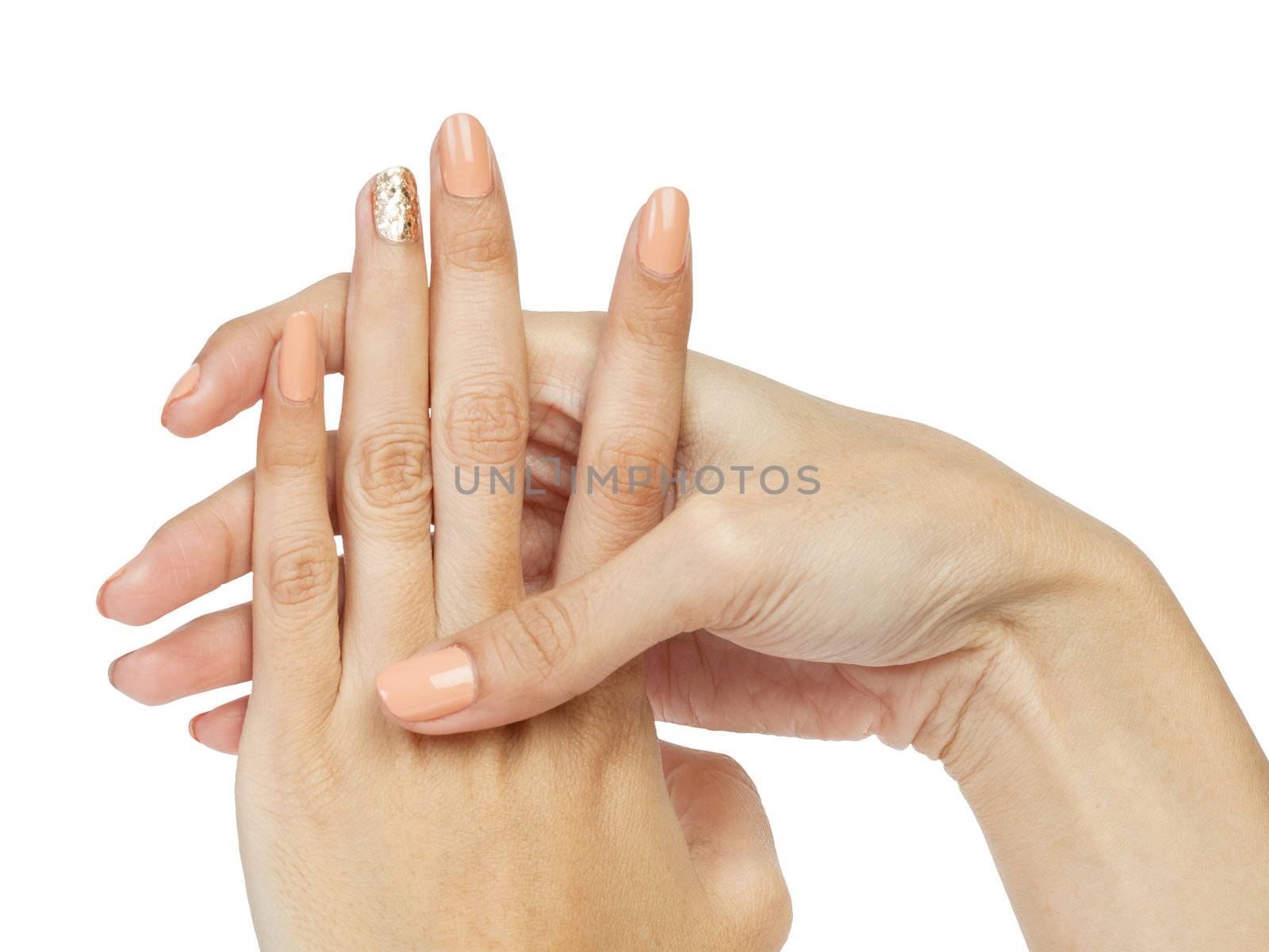 Women hands with nail manicure