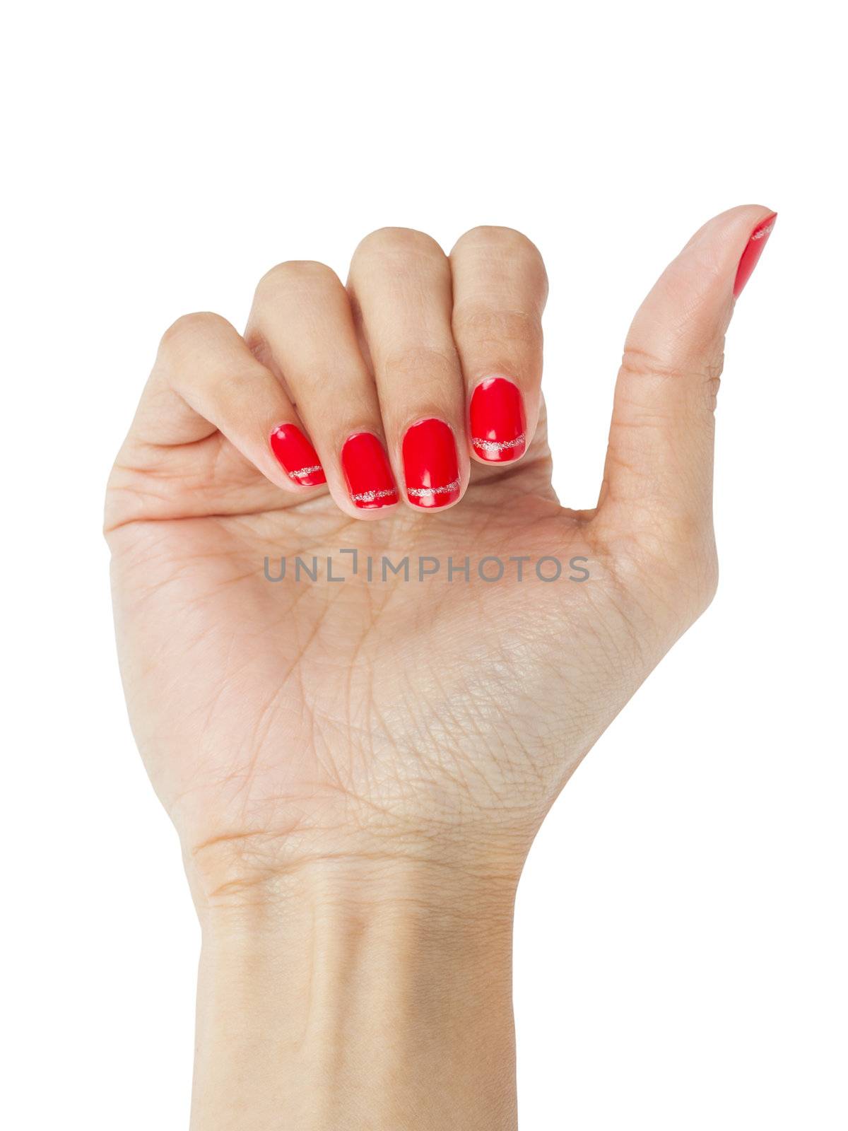 Women hands with nail manicure