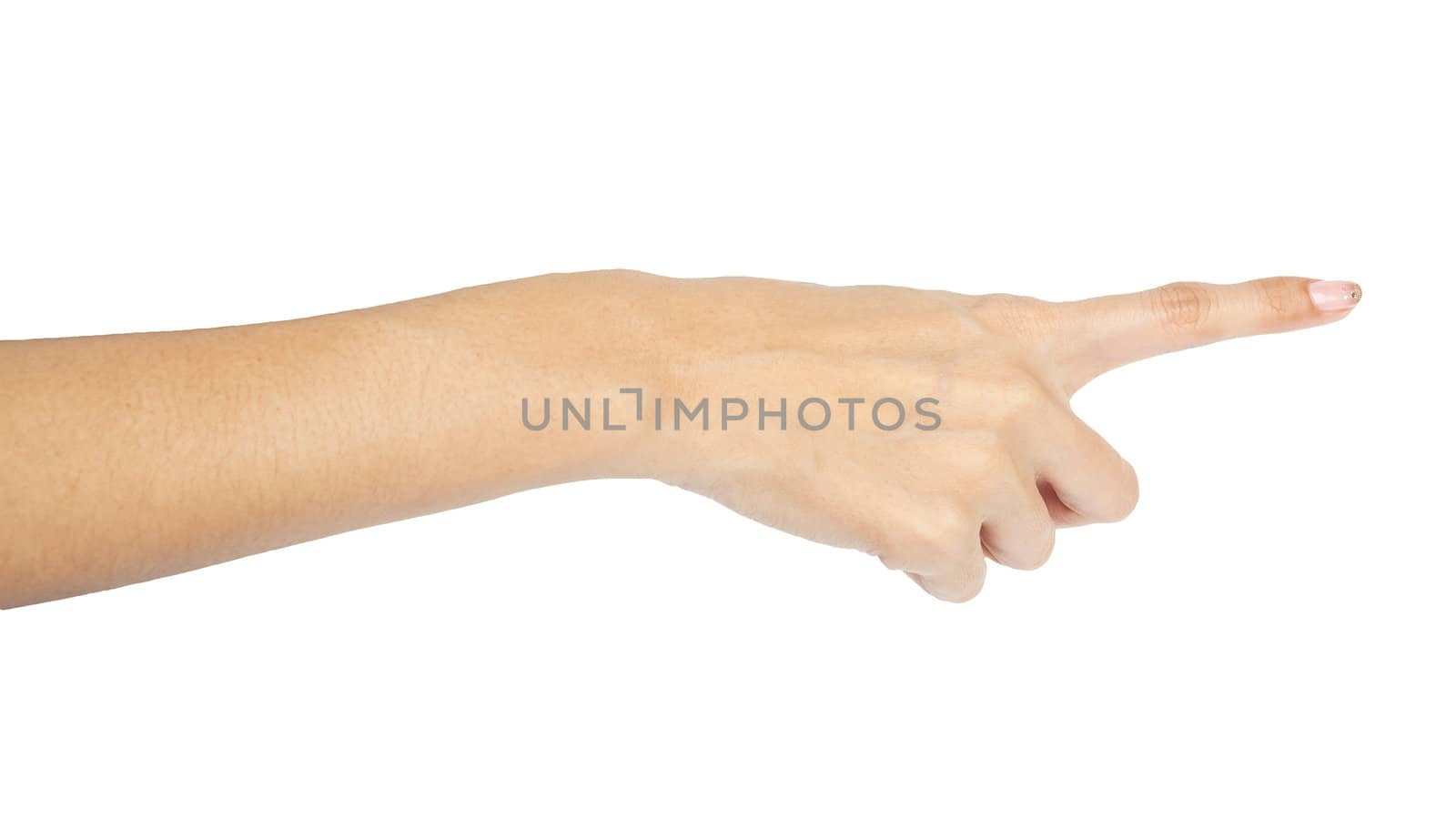 woman hand pressing