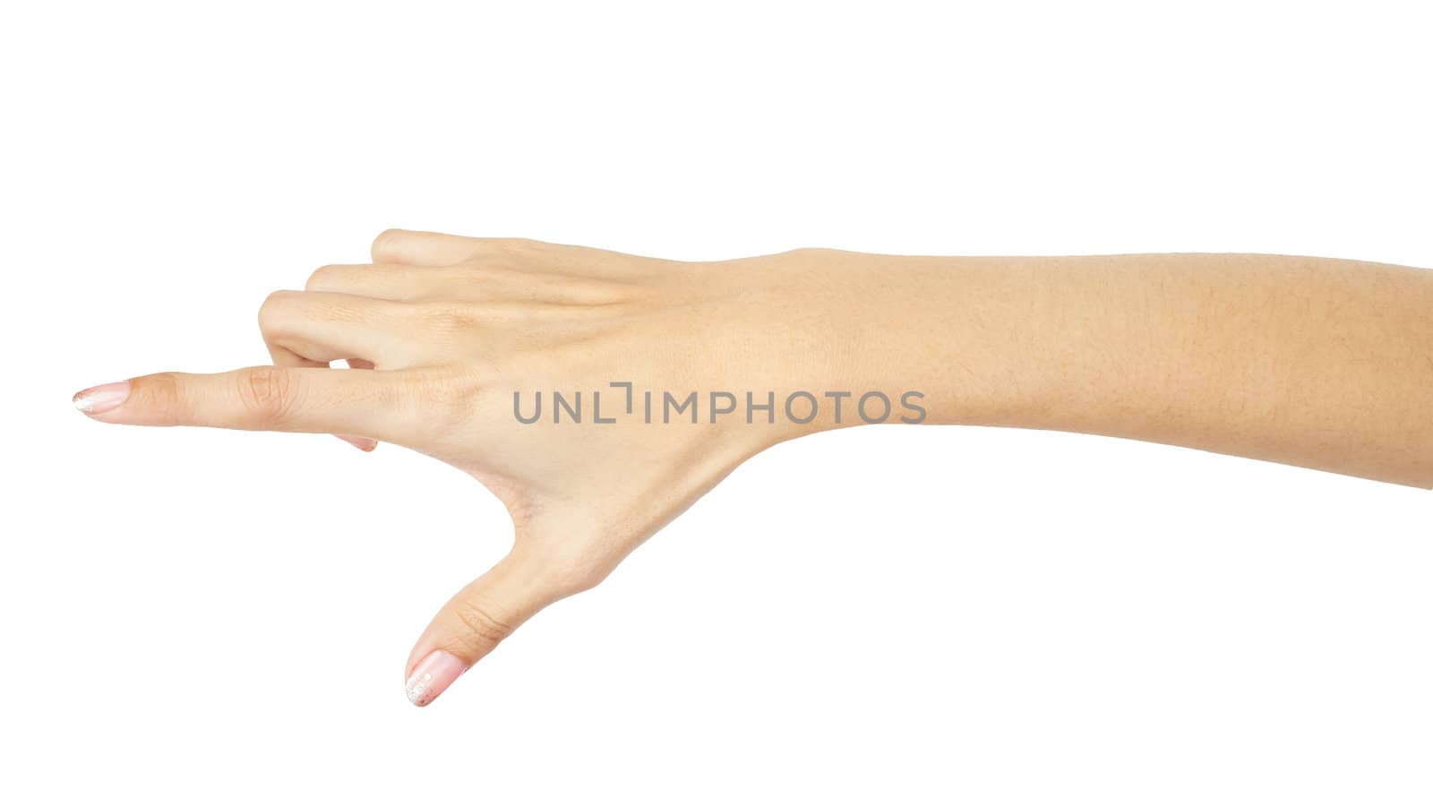 woman hand pressing