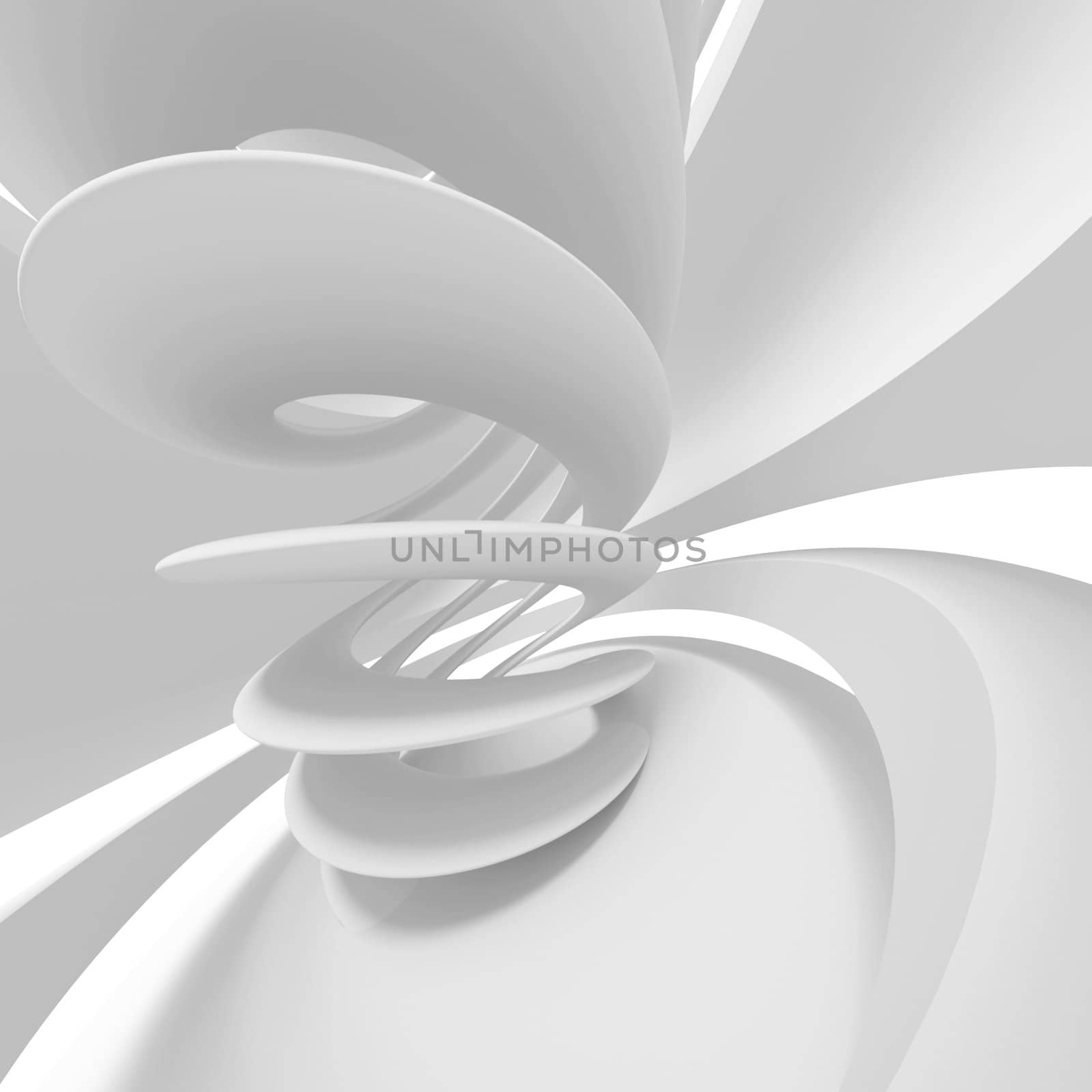 3d Illustration of White Abstract Geometric Background