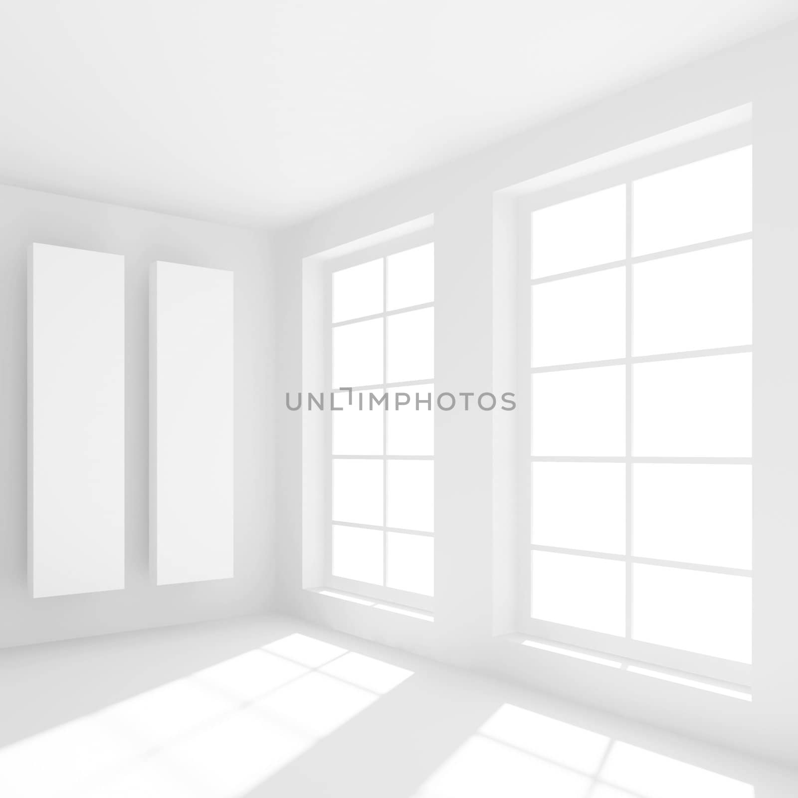 3d Illustration of White Modern Empty Room