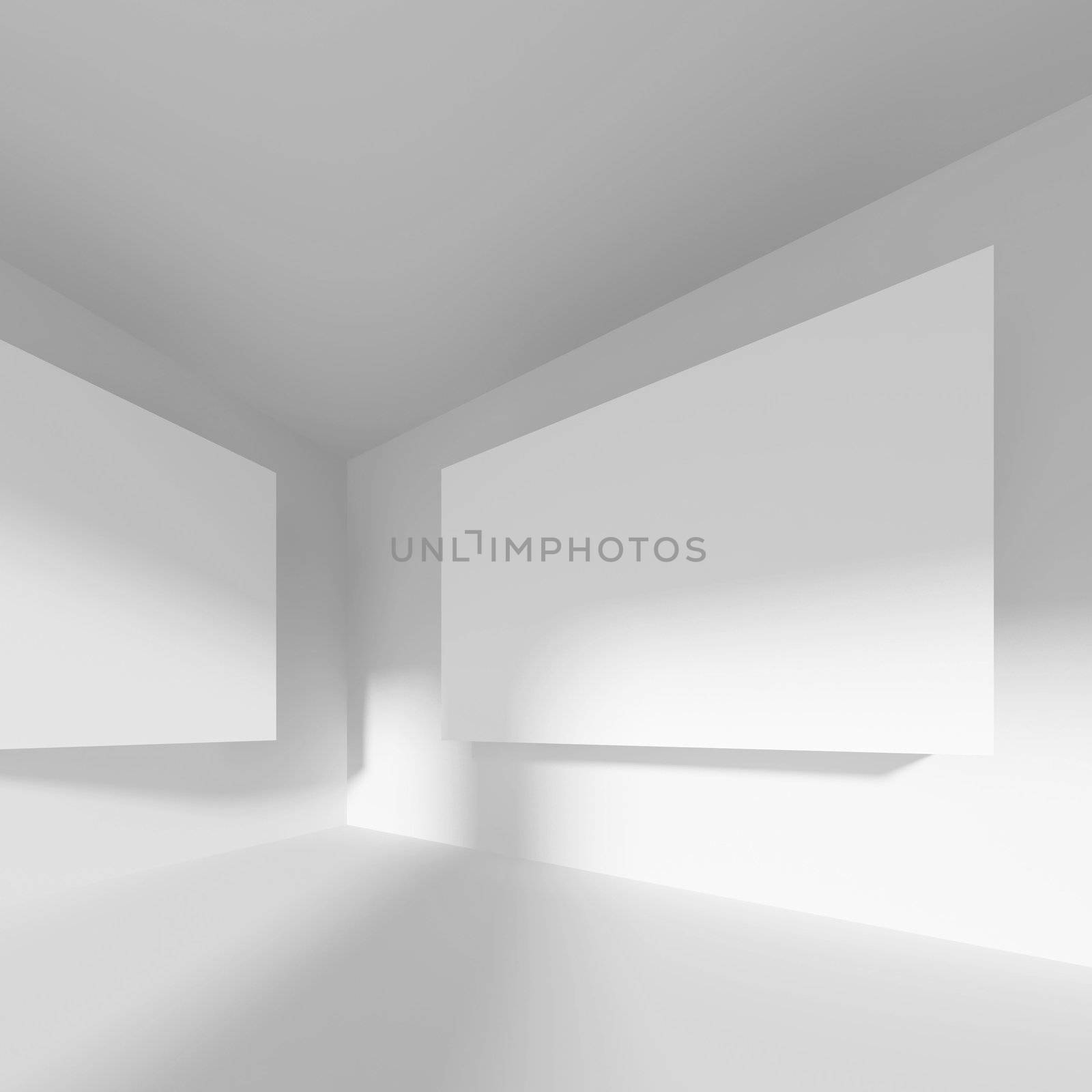 3d Illustration of White Abstract Interior Background