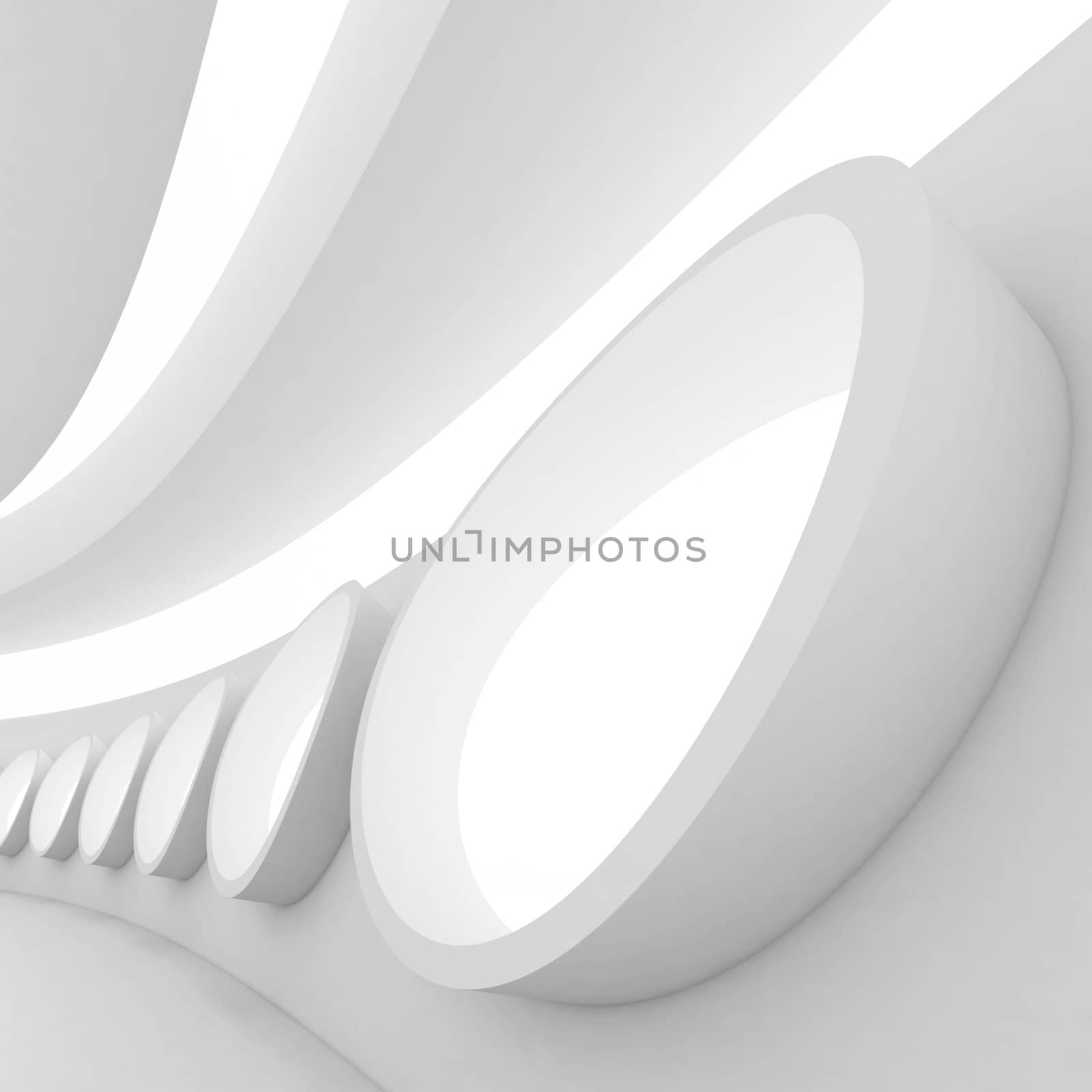 3d Illustration of White Abstract Architecture Background