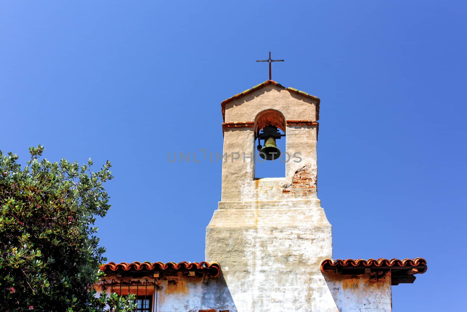 Mission Bell and Steeple at Mission San Juan Capistrano  by wolterk