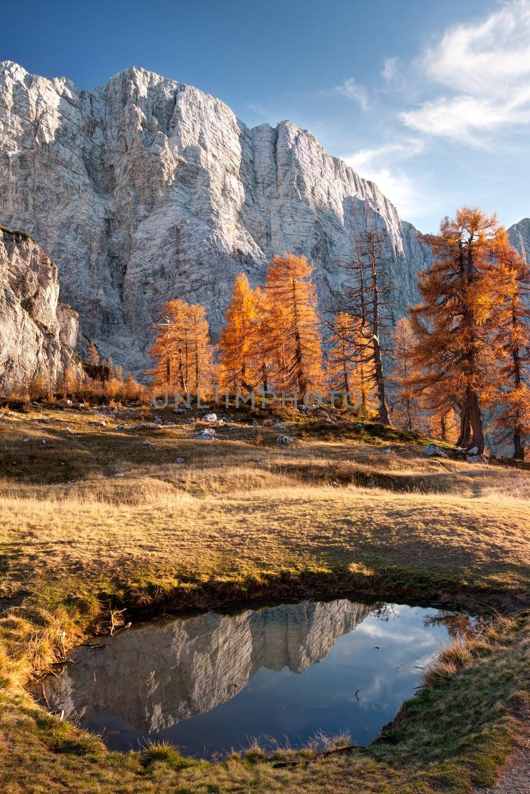 Autumn evening in mountains by camerziga