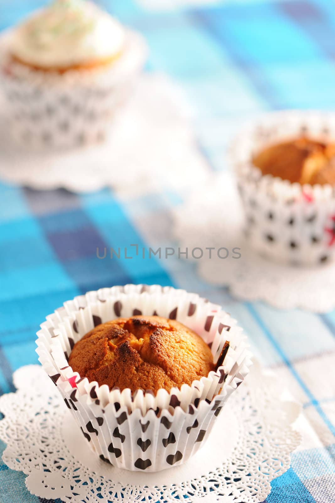 Delicious homemade muffins on the table