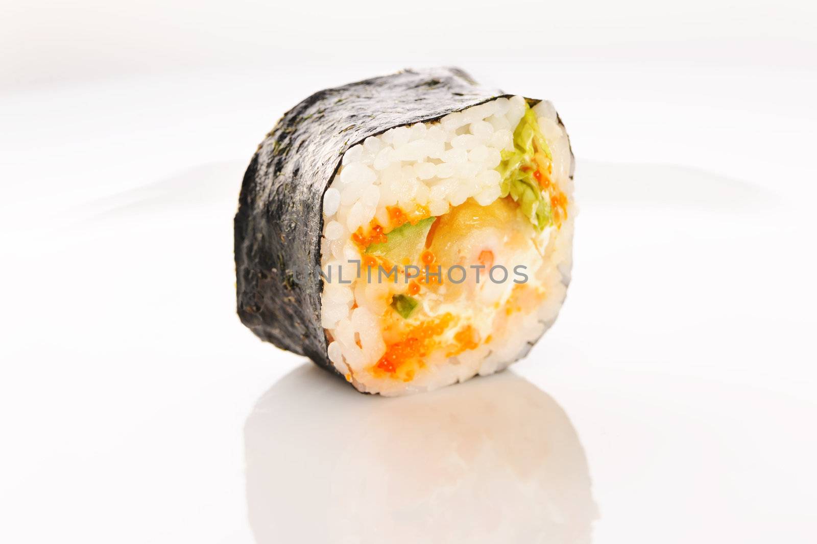 Sushi roll on a plate