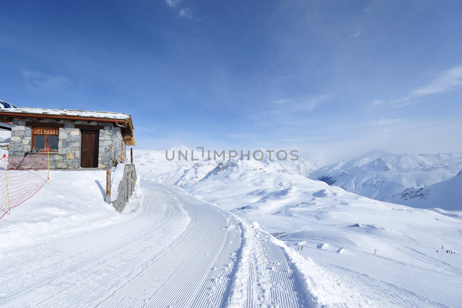 Mountains with snow in winter, Val-d'Isere, Alps, France