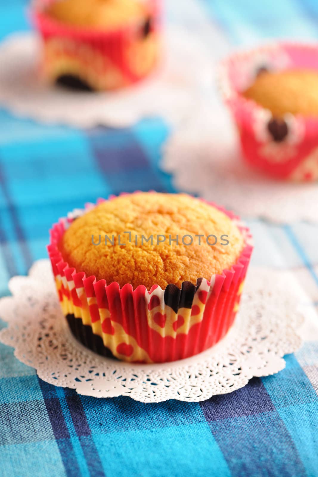 Delicious homemade muffins on the table