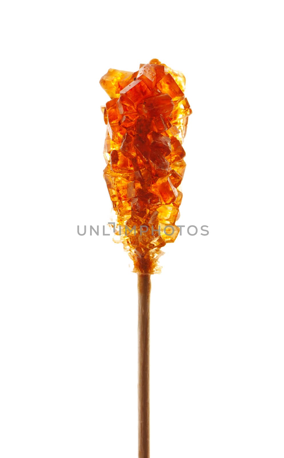 Brown sugar stick isolated on white background