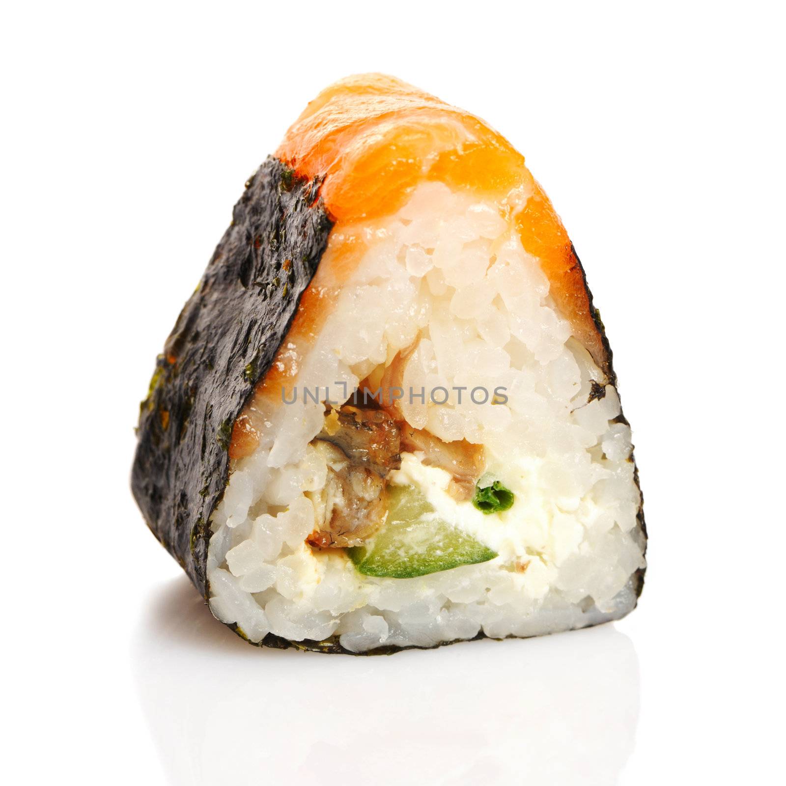 Sushi roll isolated on white background