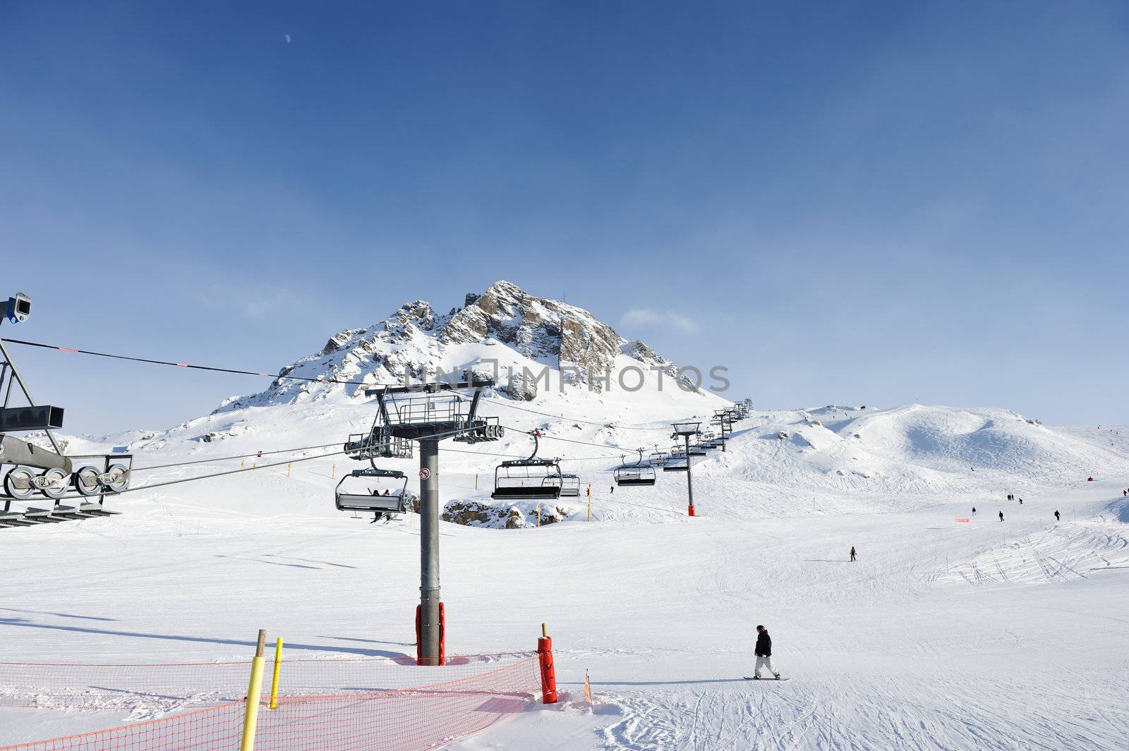 Mountains with snow in winter, Val-d'Isere, Alps, France