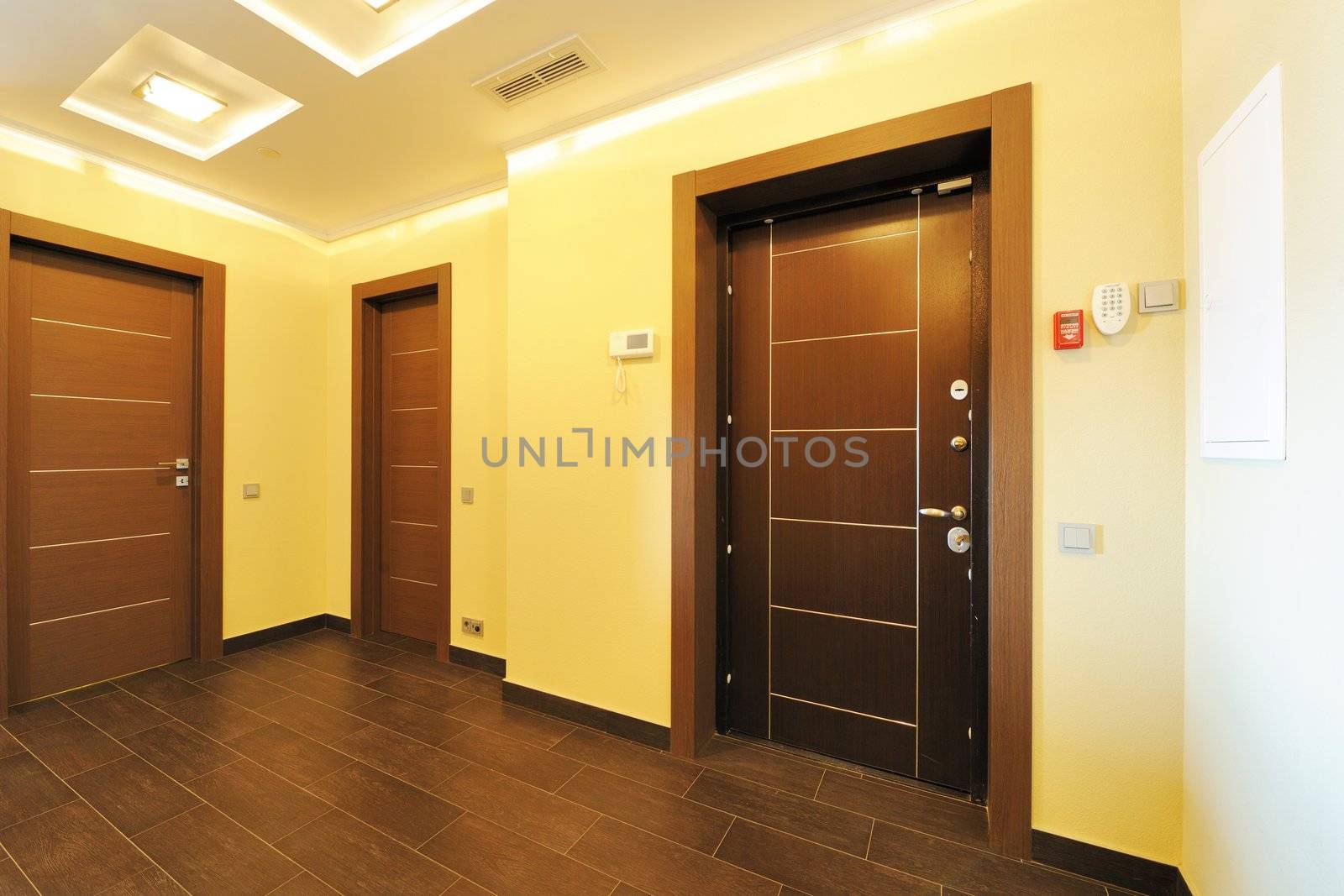 Empty new hallway room interior 
