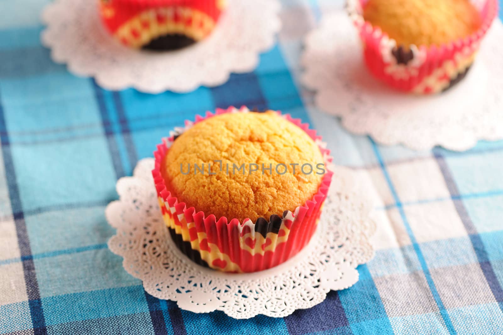 Delicious homemade muffins on the table