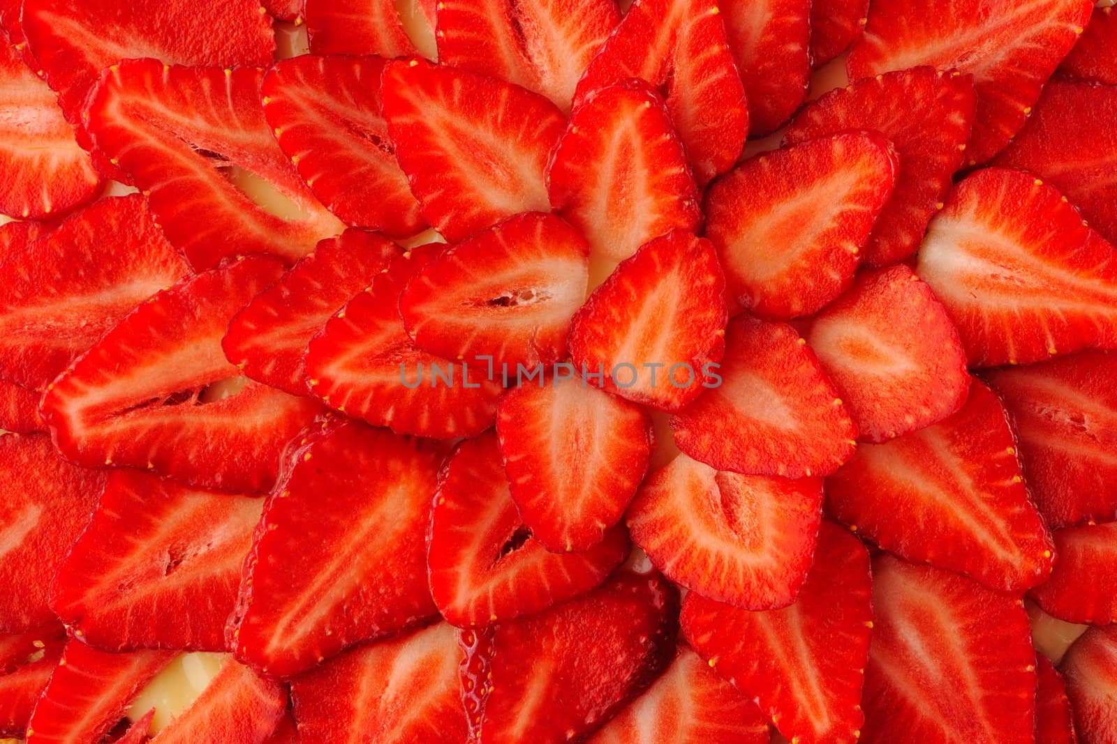 Homemade strawberry tart close up