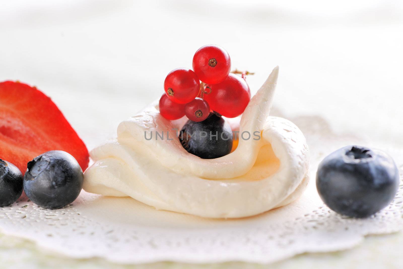 Cream meringues, delicious french dessert