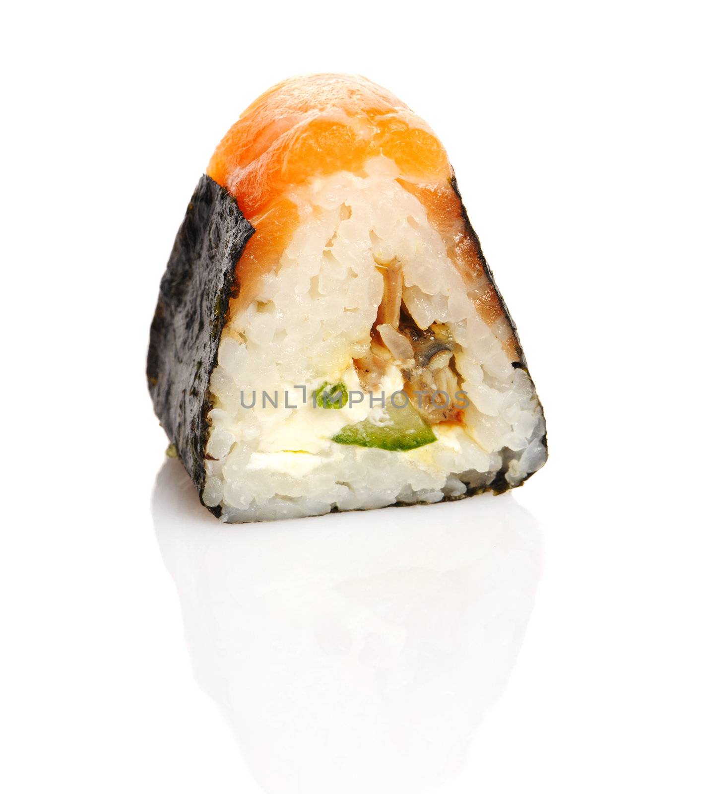 Sushi roll isolated on white background