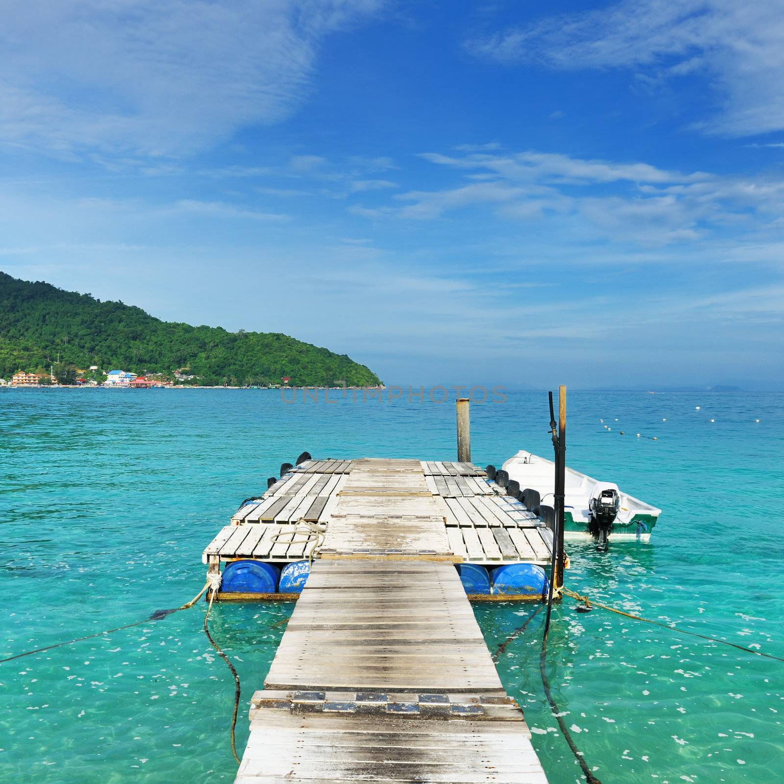 Beautiful beach jetty at Perhentian islands, Malaysia