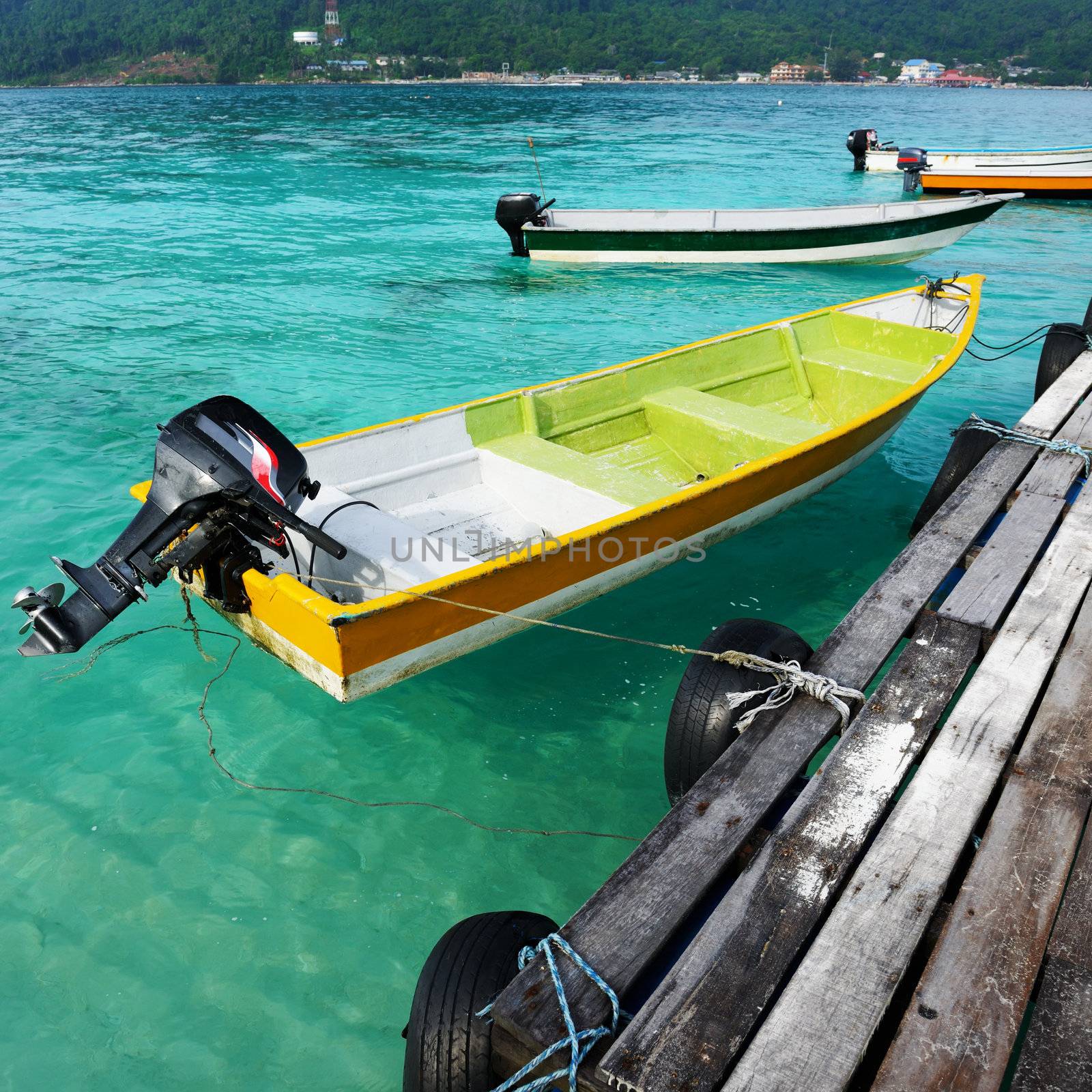 Beautiful beach jetty at Perhentian islands, Malaysia