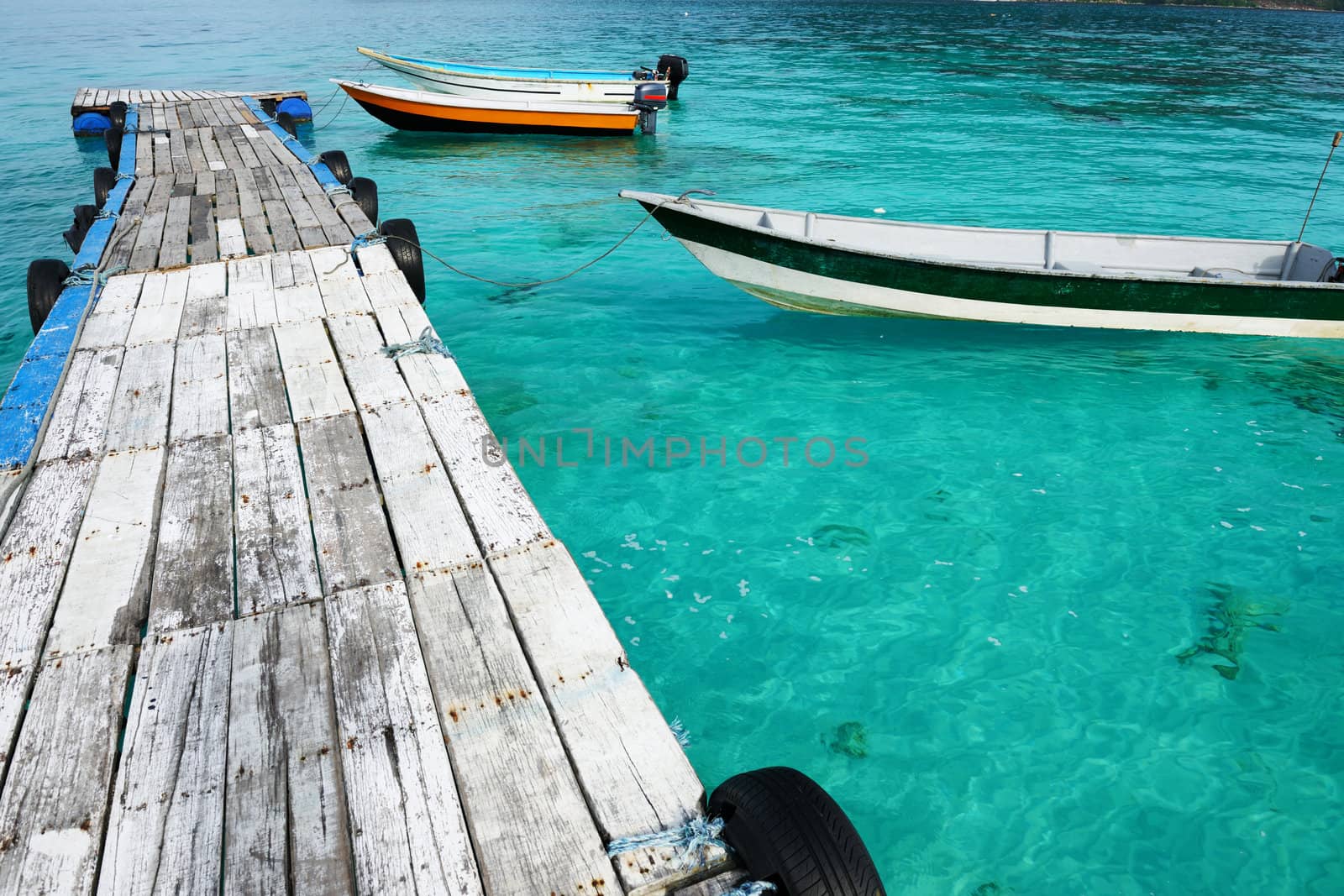 Beautiful beach jetty at Perhentian islands, Malaysia