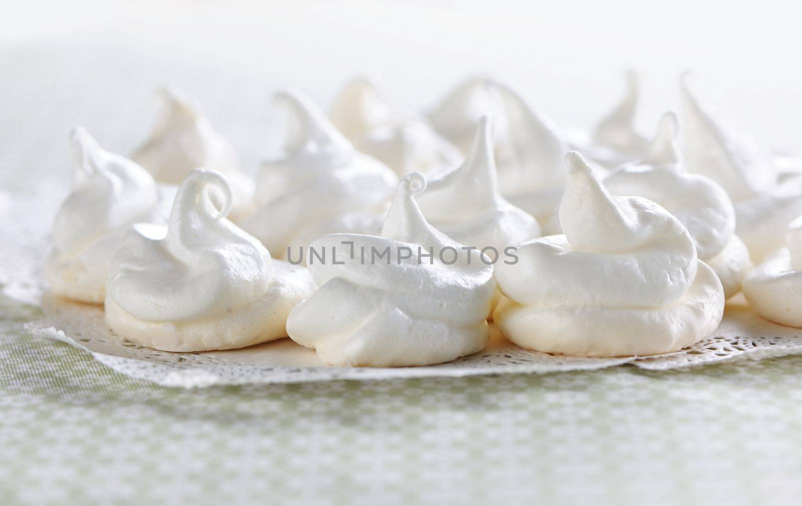 Cream meringues, delicious french dessert