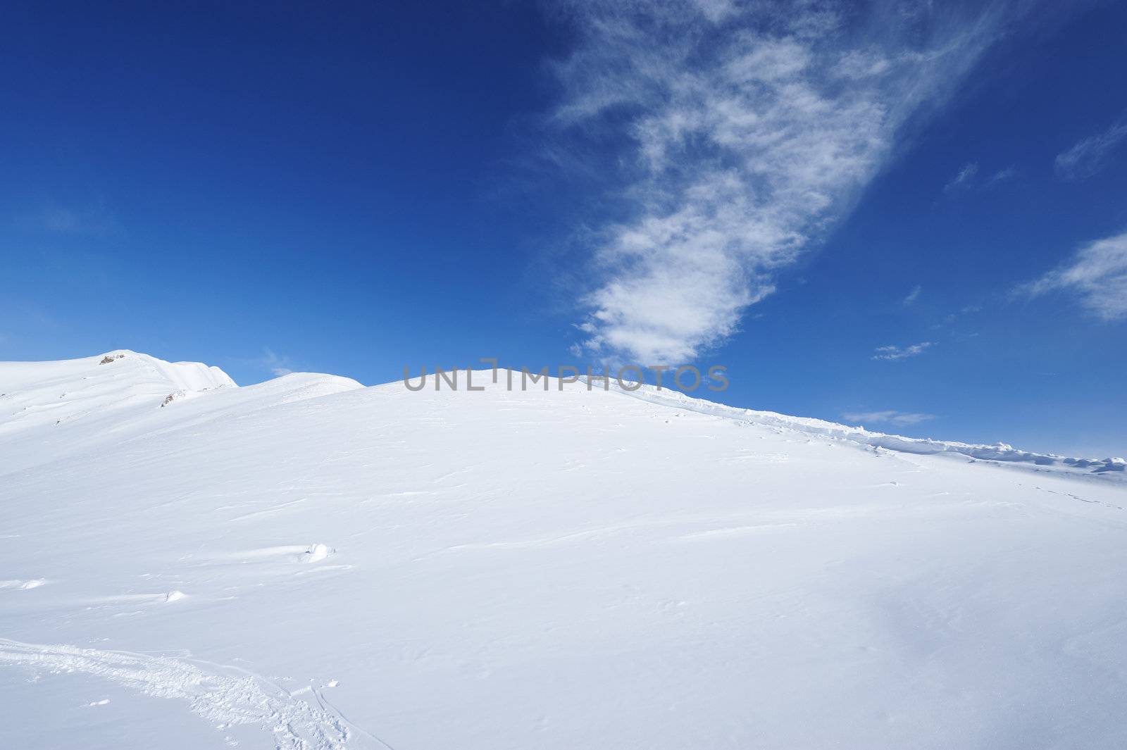 Mountains with snow in winter, Val-d'Isere, Alps, France