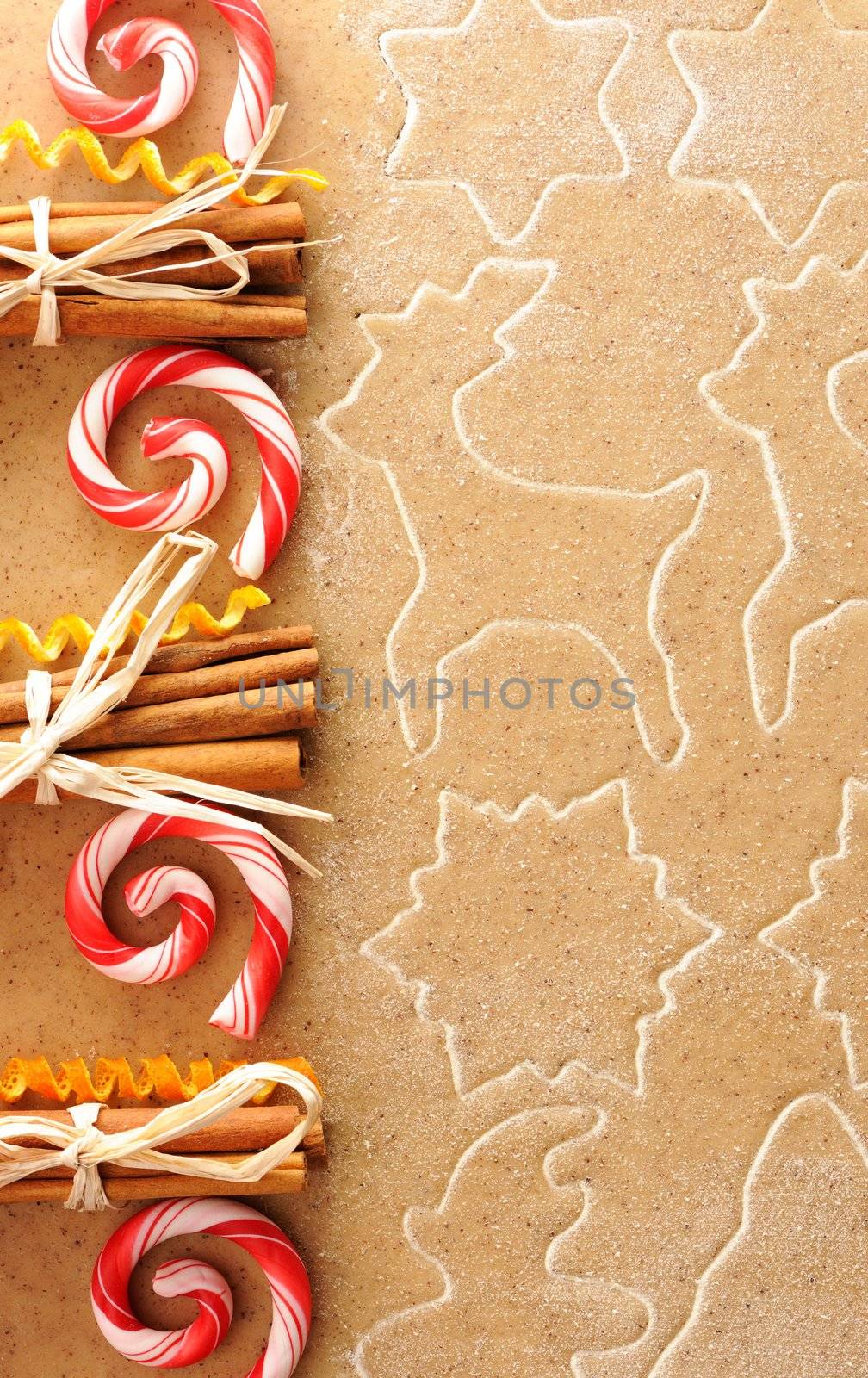 Christmas spices over gingerbread dough by haveseen