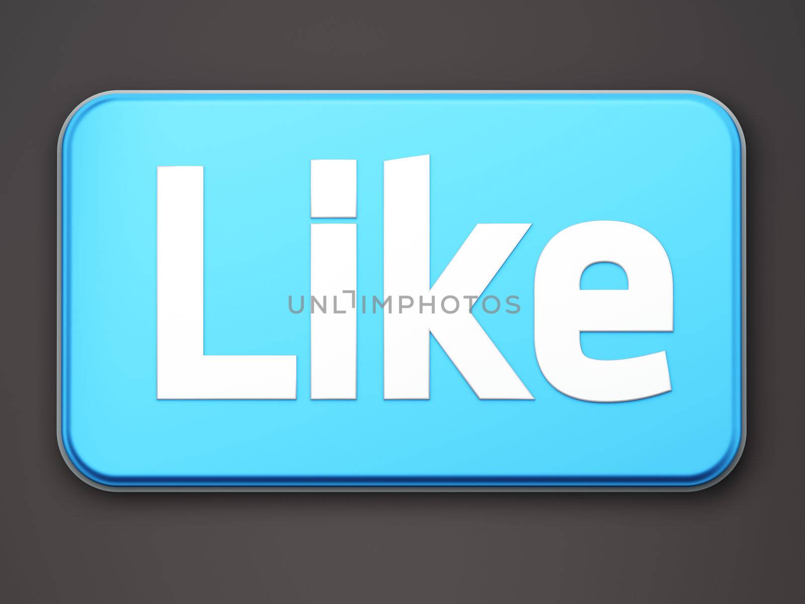 "Like" button 3d  render on white by maxkabakov