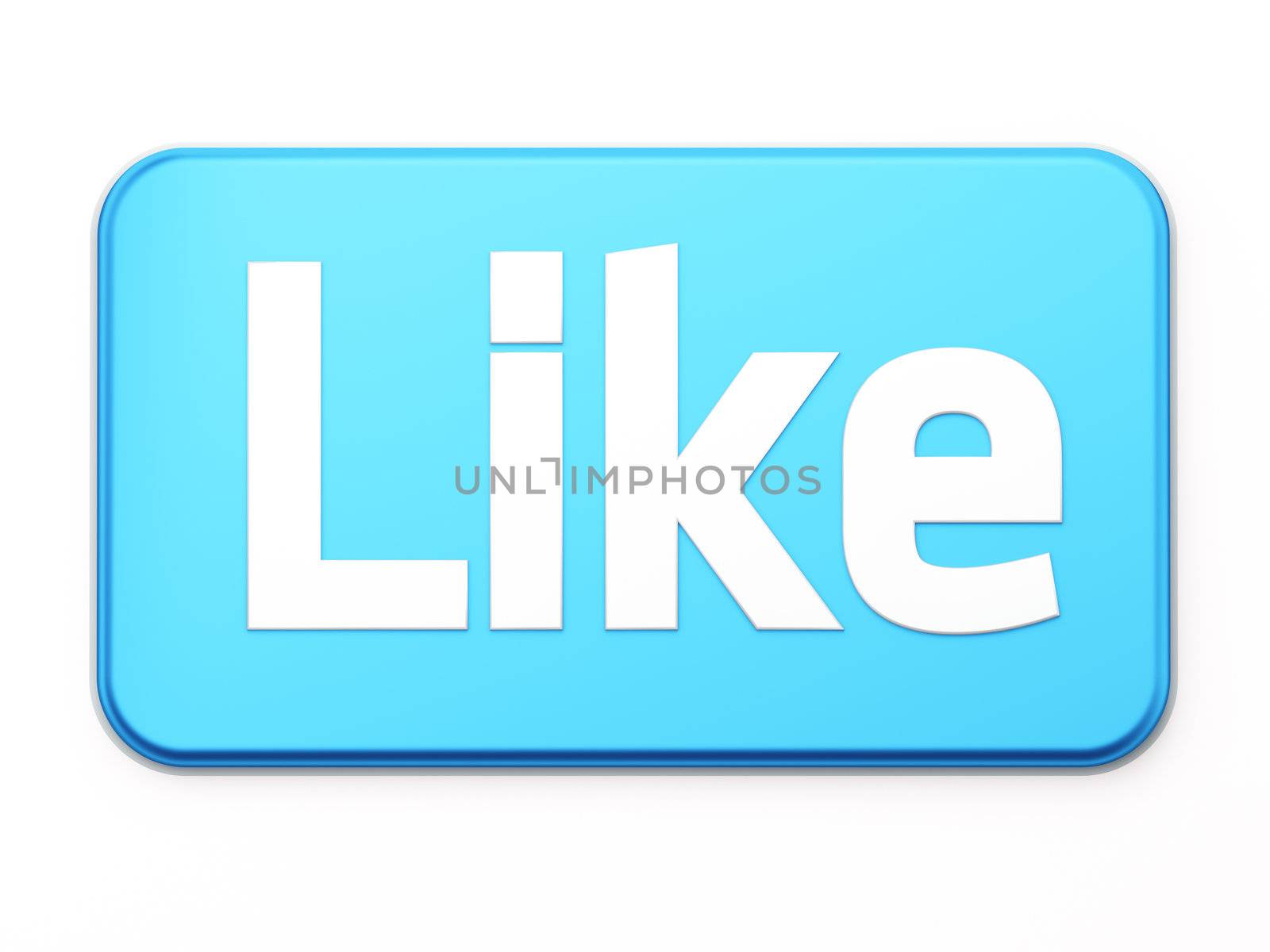 "Like" button 3d  render on white by maxkabakov