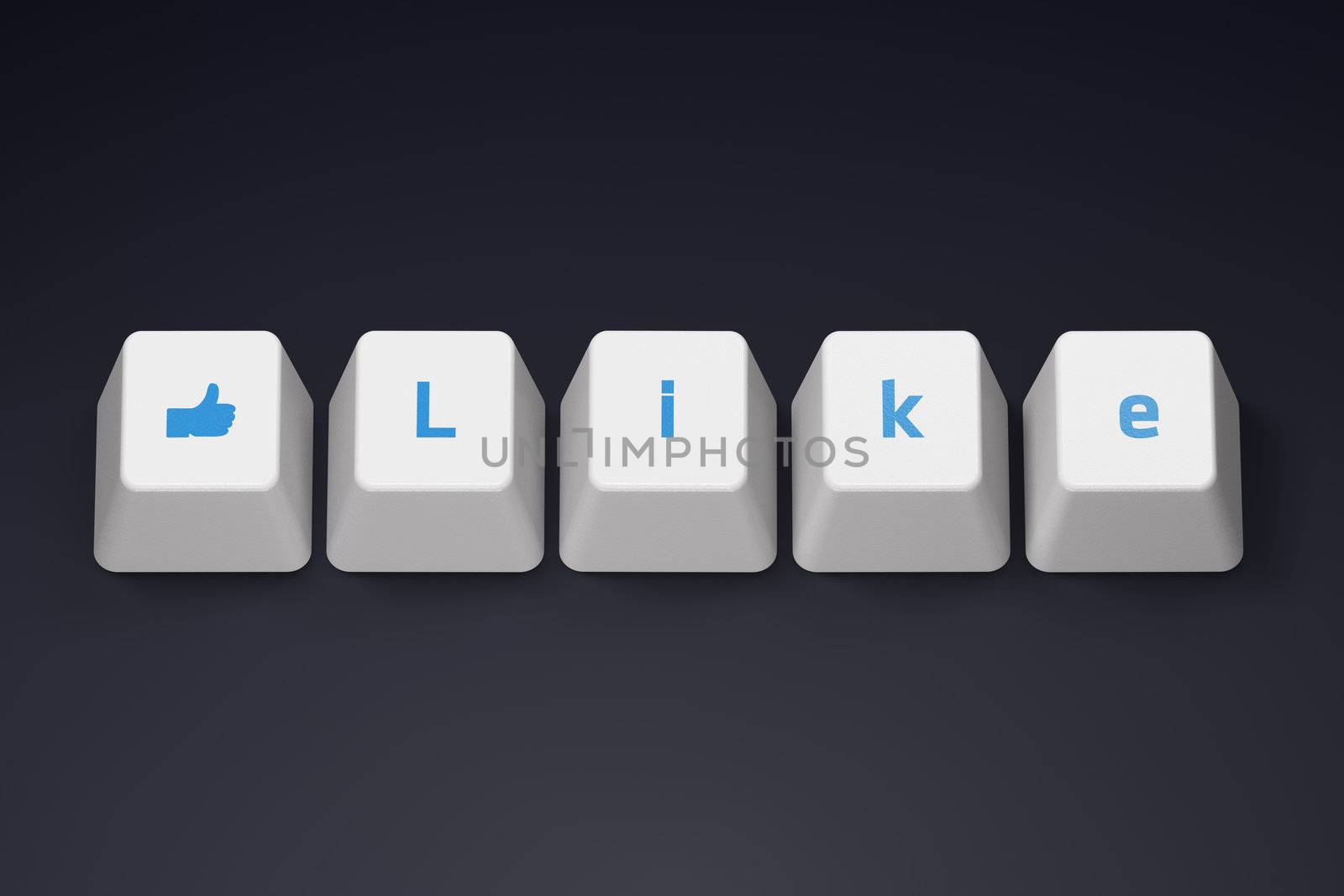 Keyboard's Like buttons, social network concept