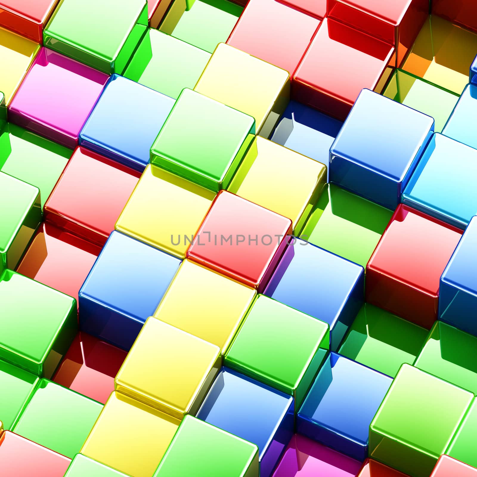 Beautiful multi color abstract background, 3d render