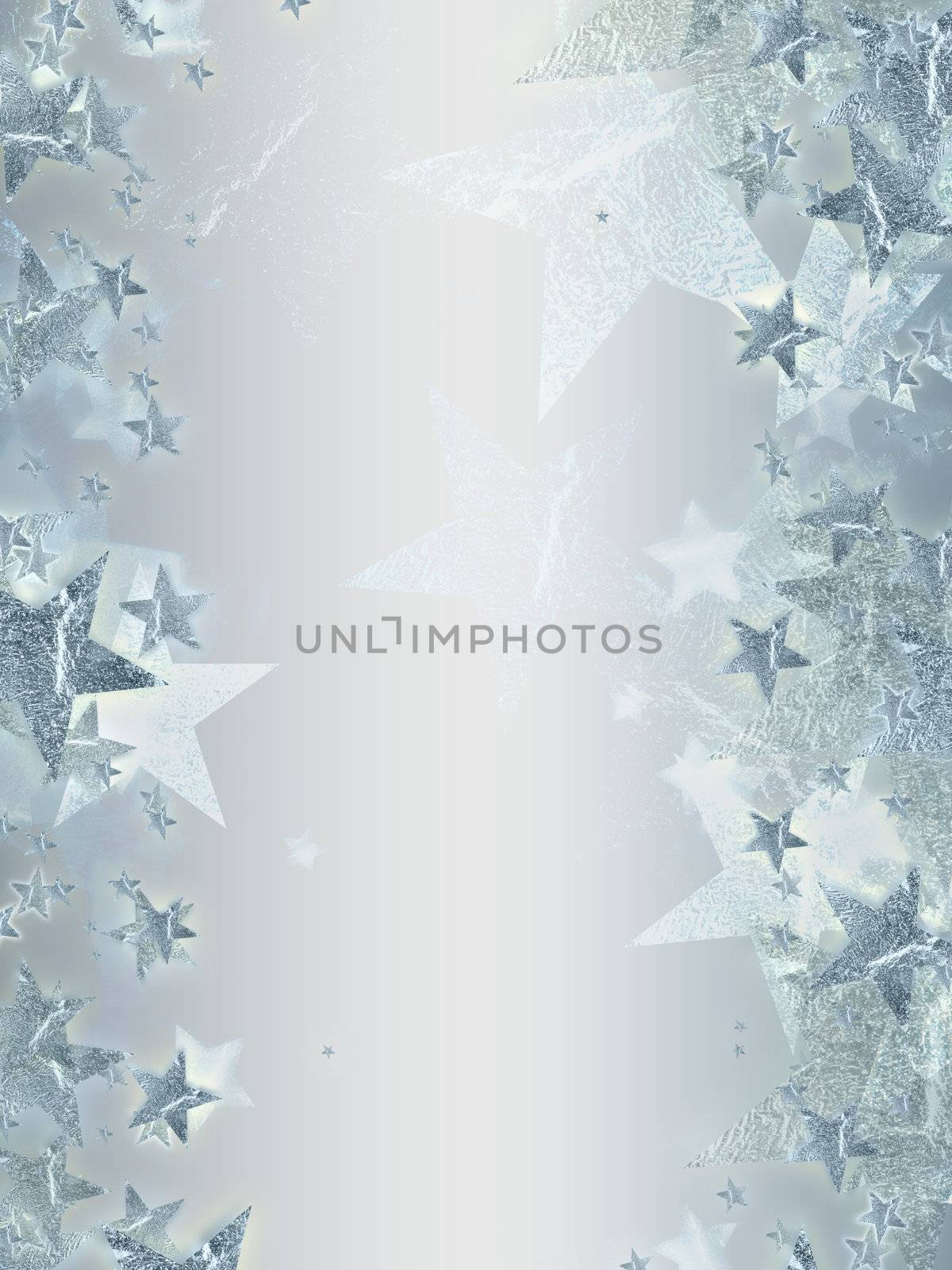 shining silver stars over grey background, abstract christmas card