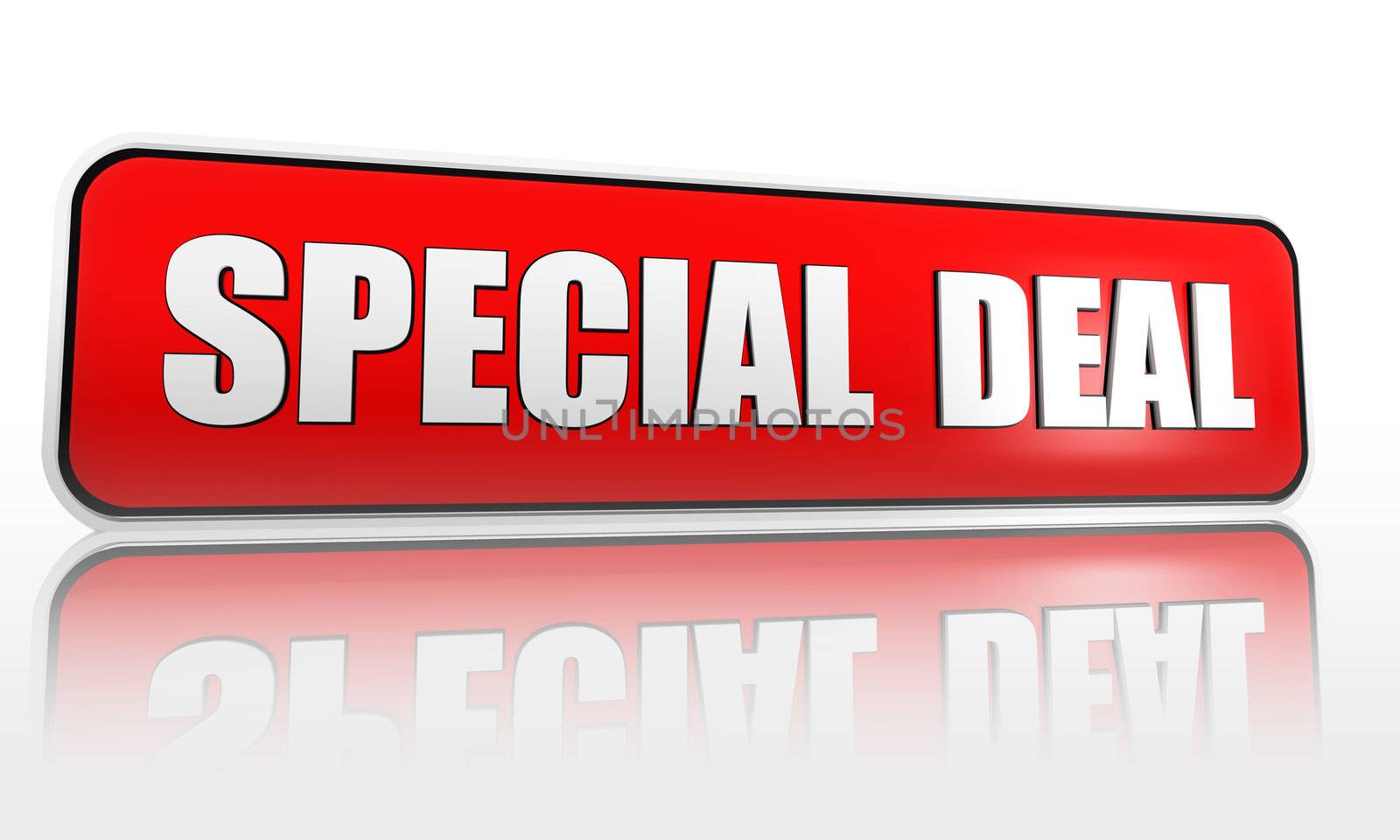 special deal 3d red banner with white text