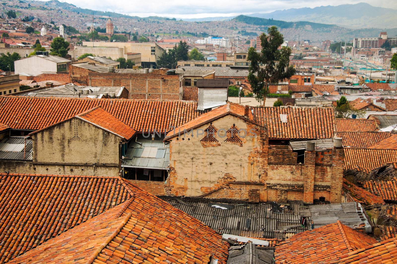 A view of Bogota to the south of La Candelaria neighborhood.