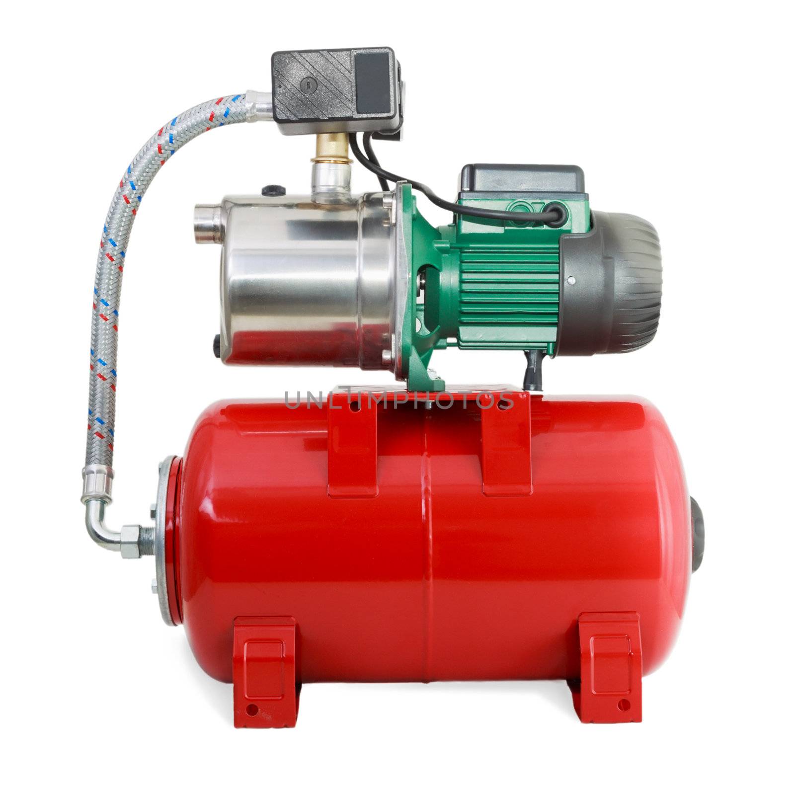 New Automatic water pump with a red tank