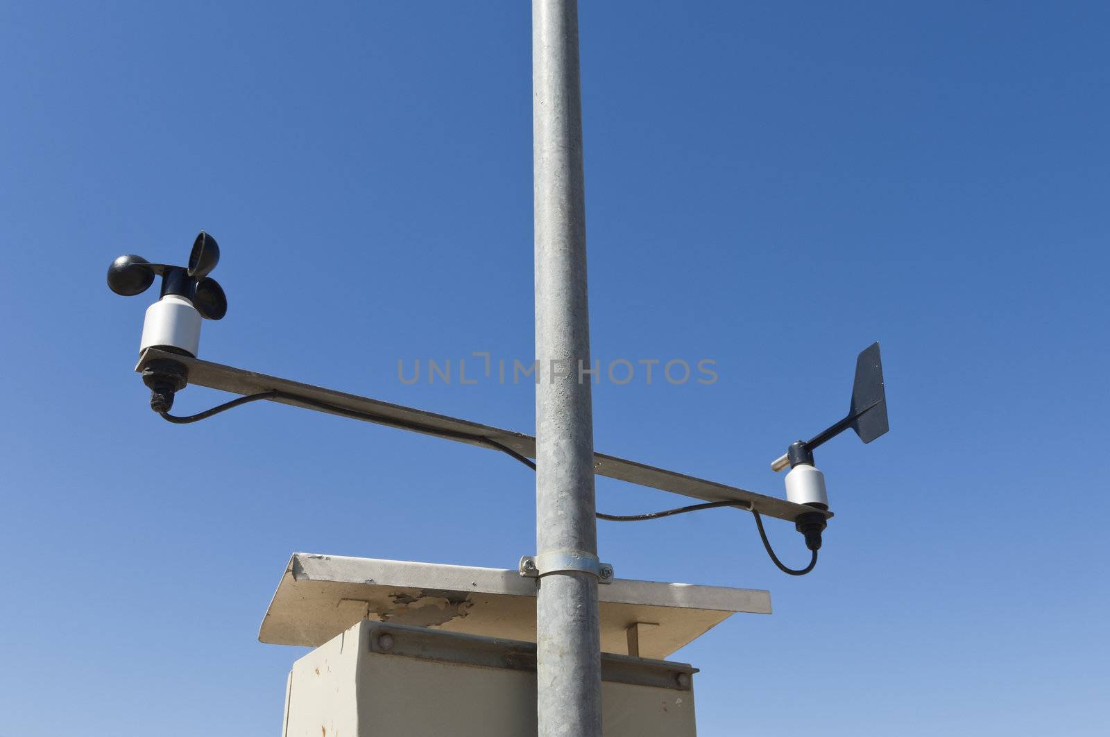 Roof mounted weather station on a chimney