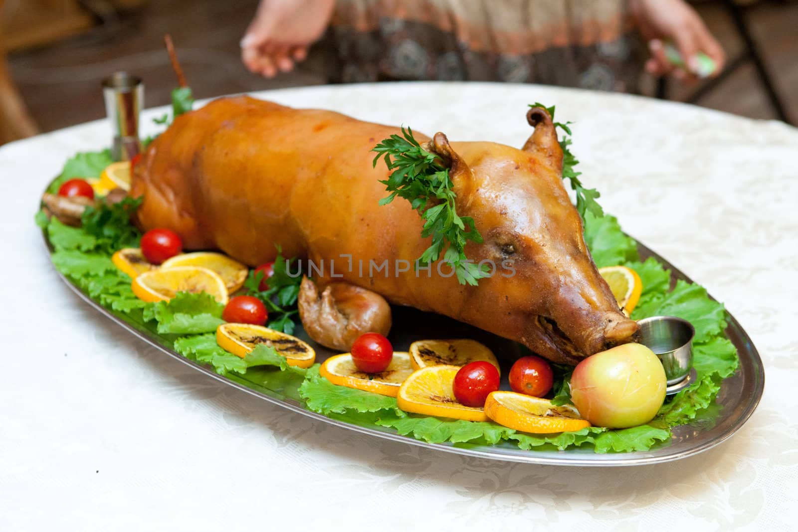 prepared pork on the plate