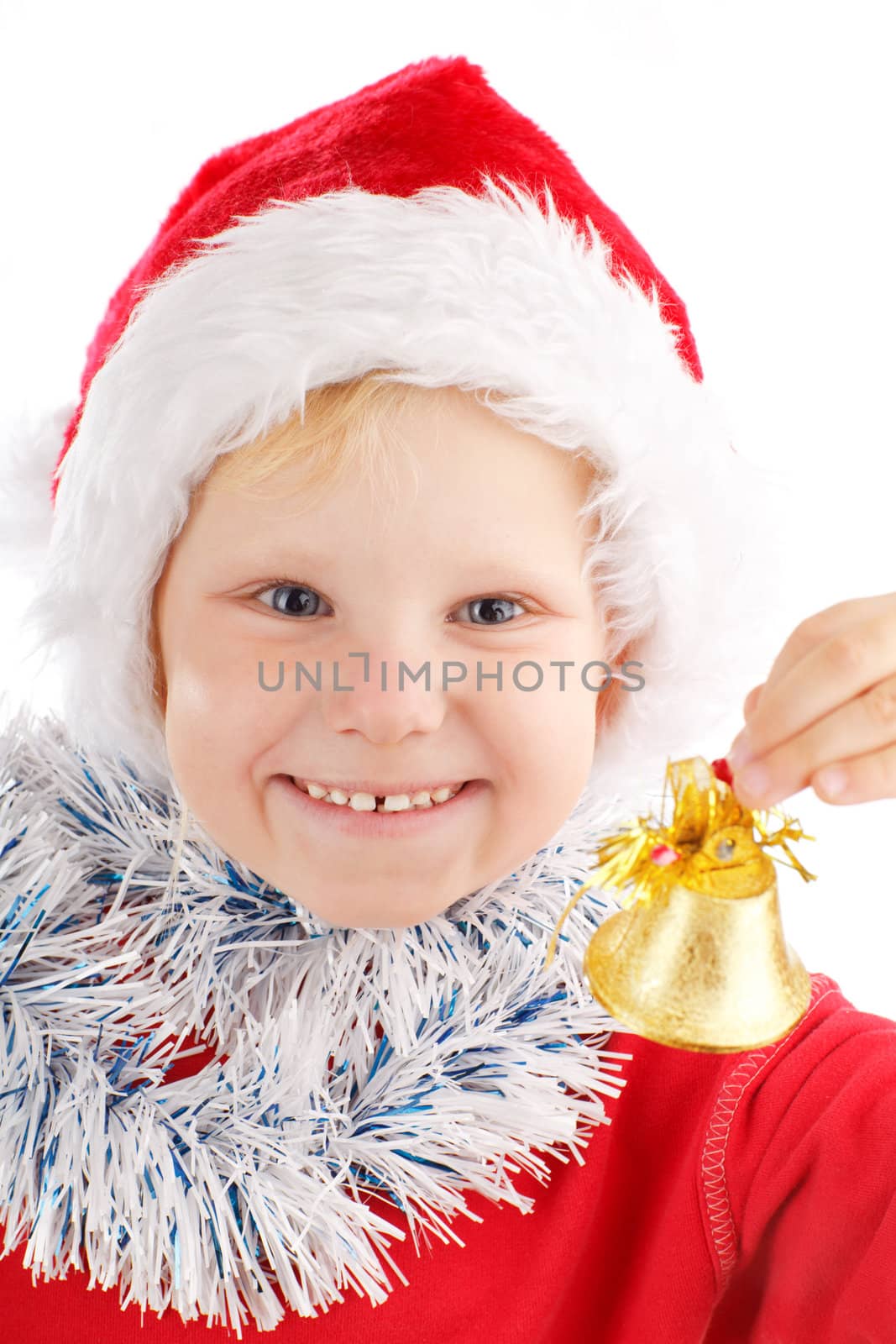 child with Christmas bell by vsurkov