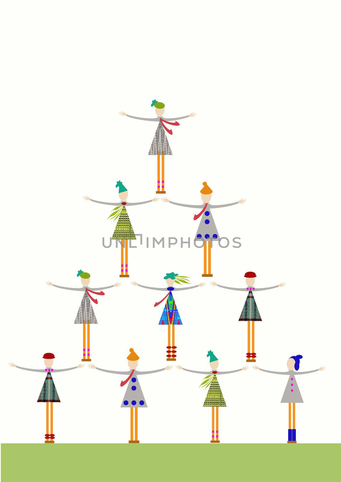 Christmas tree formed by people