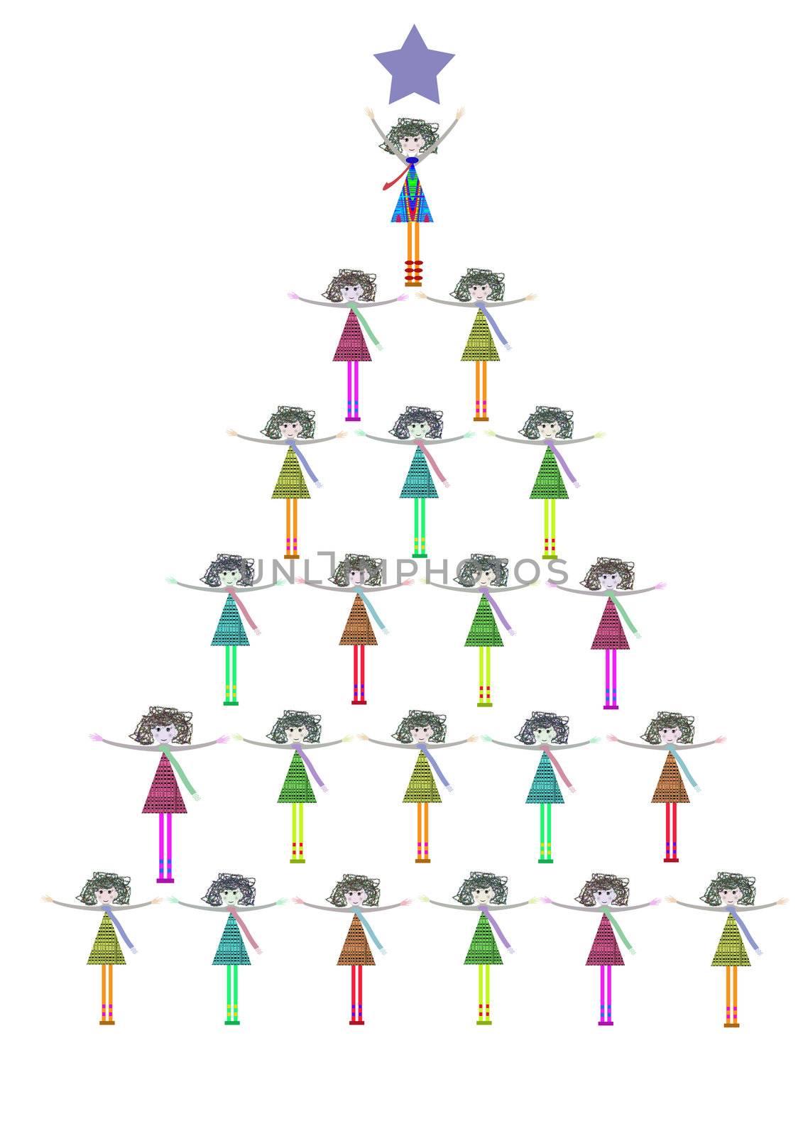 Christmas tree formed by people