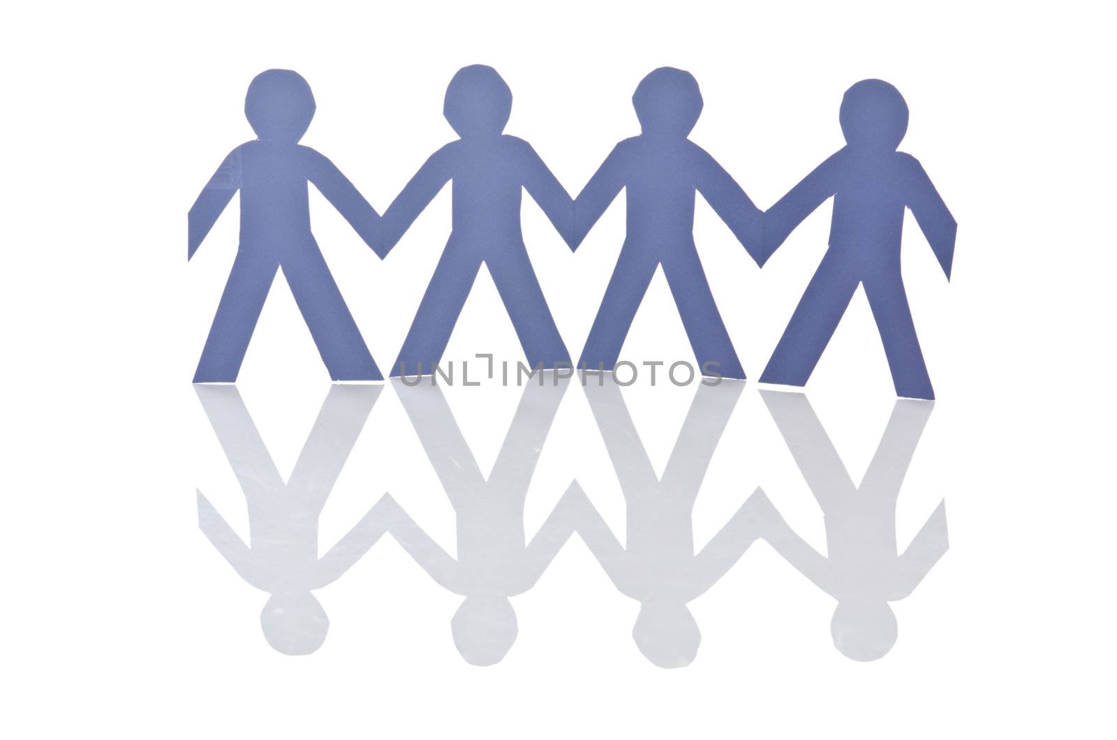 Teamwork concept with paper cut people by Elnur