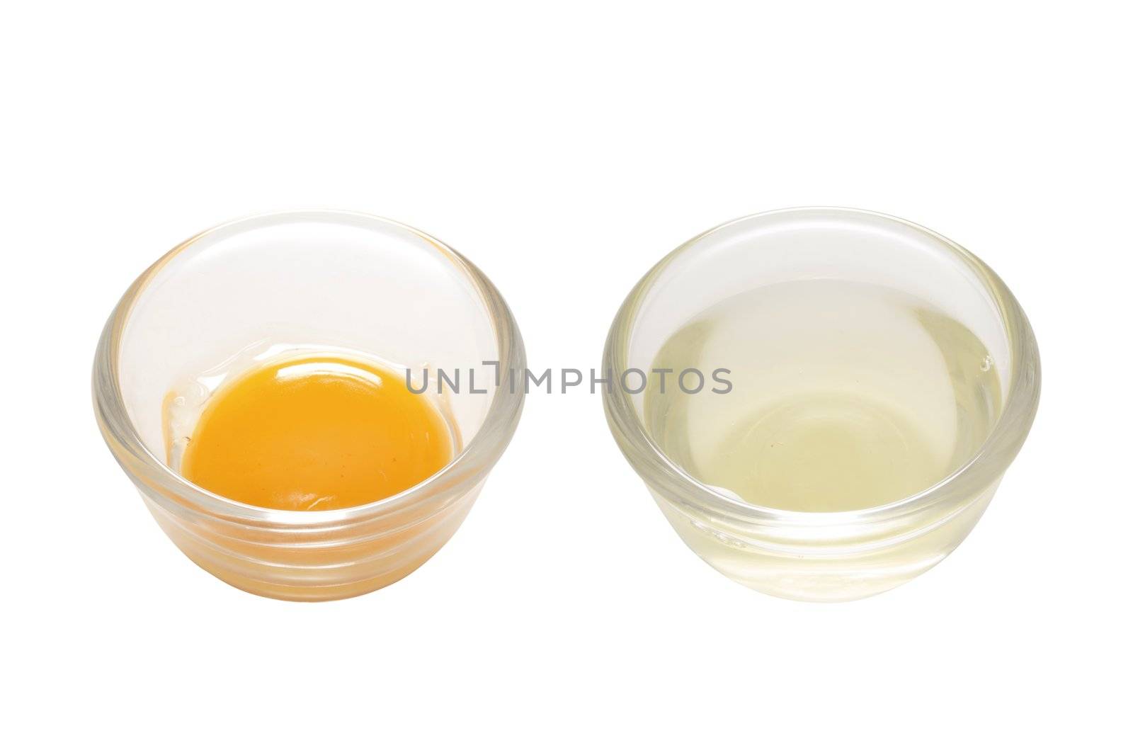 close up of separated egg white and yolk